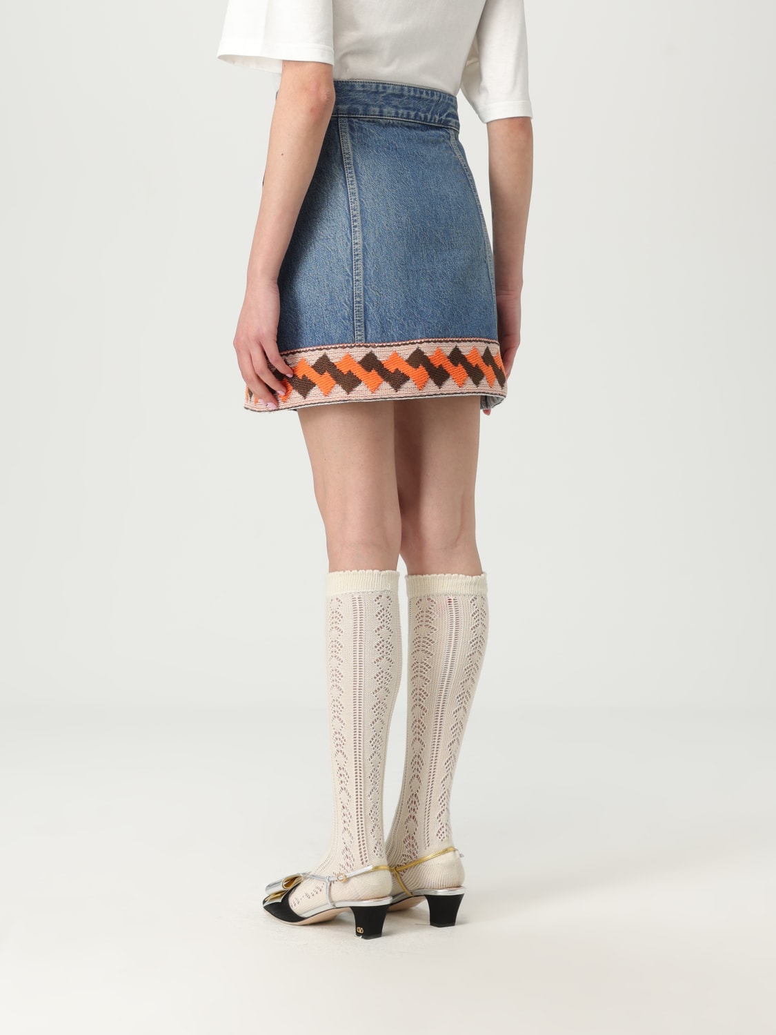 VALENTINO SKIRT: Skirt woman Valentino, Blue - Img 3