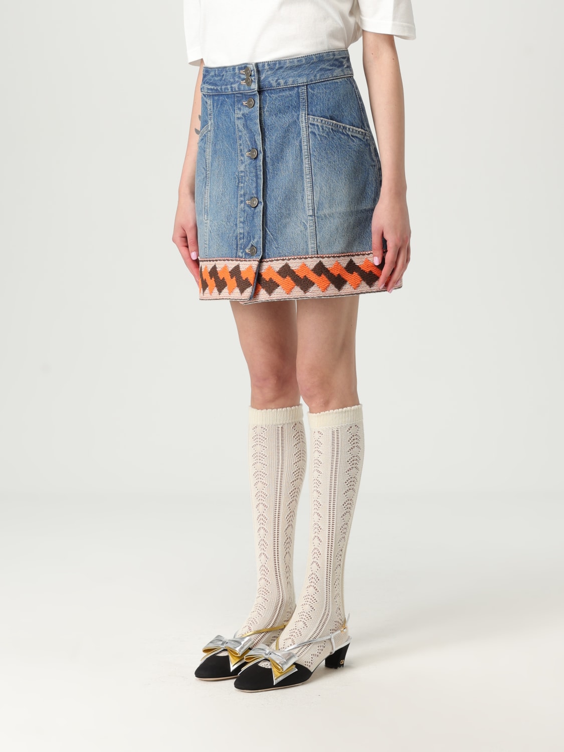 VALENTINO SKIRT: Skirt woman Valentino, Blue - Img 4