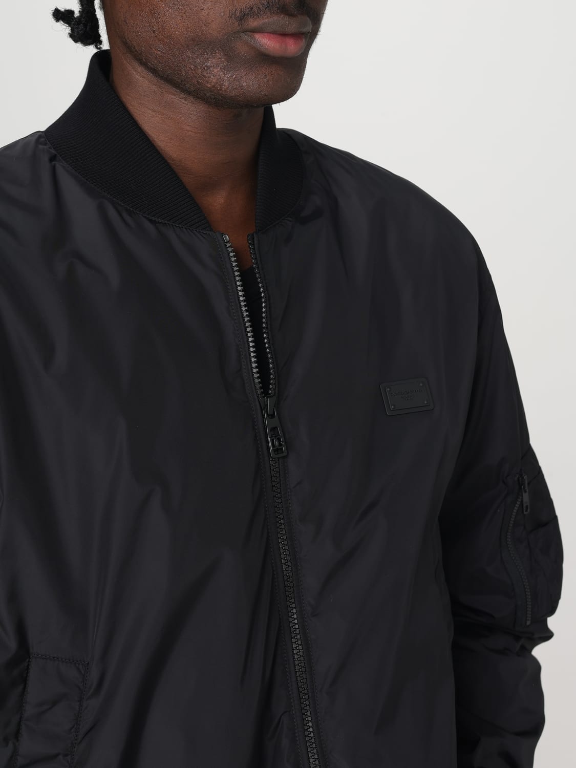 アウターその他 DOLCE & GABBANA Men Jacket Black G9BNQTGI876 N0000 Padded technical fabric bomber jacket with tag in Black for
