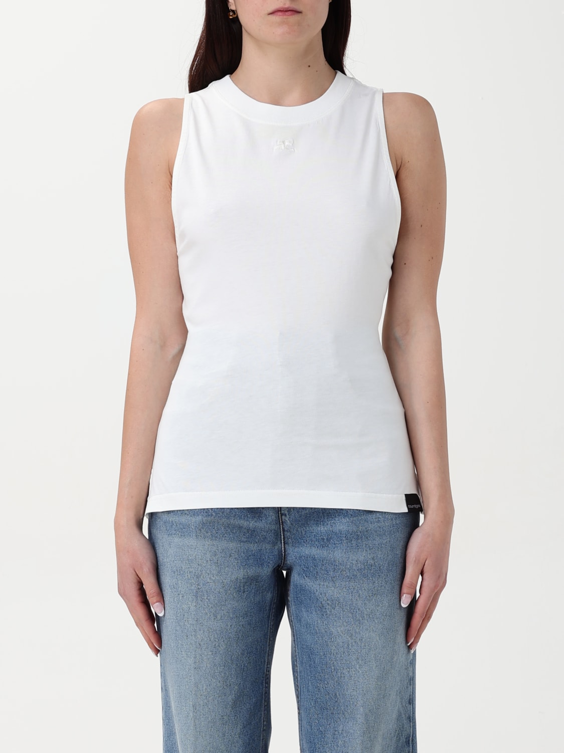 Tシャツ・カットソー COURREGES Women Tops 125JDE125JS0107 0001 White COURREGES Women Tops 125JDE125JS0107 0001 White (Courreges/T