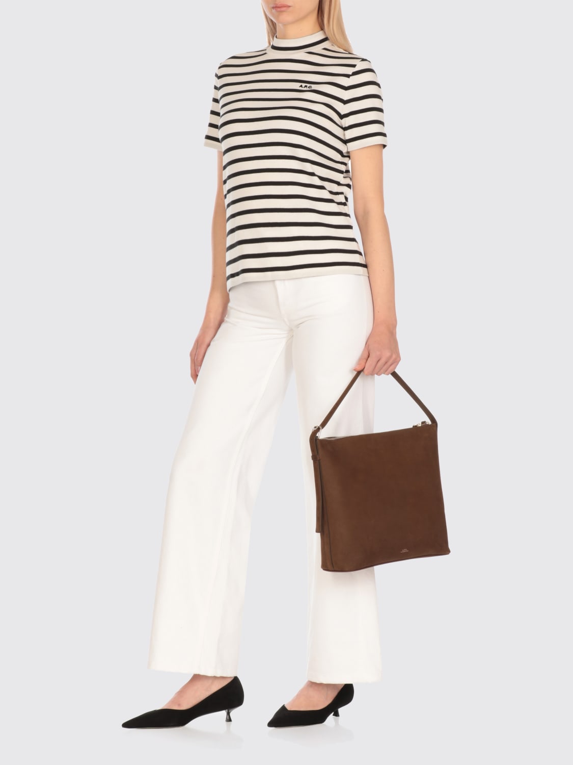 Tシャツ・カットソー A.P.C. Woman T-Shirt Beige COHCAF26348 TAT A.P.C.: T-shirt woman - Beige | A.P.C. t-shirt COHCAF26348