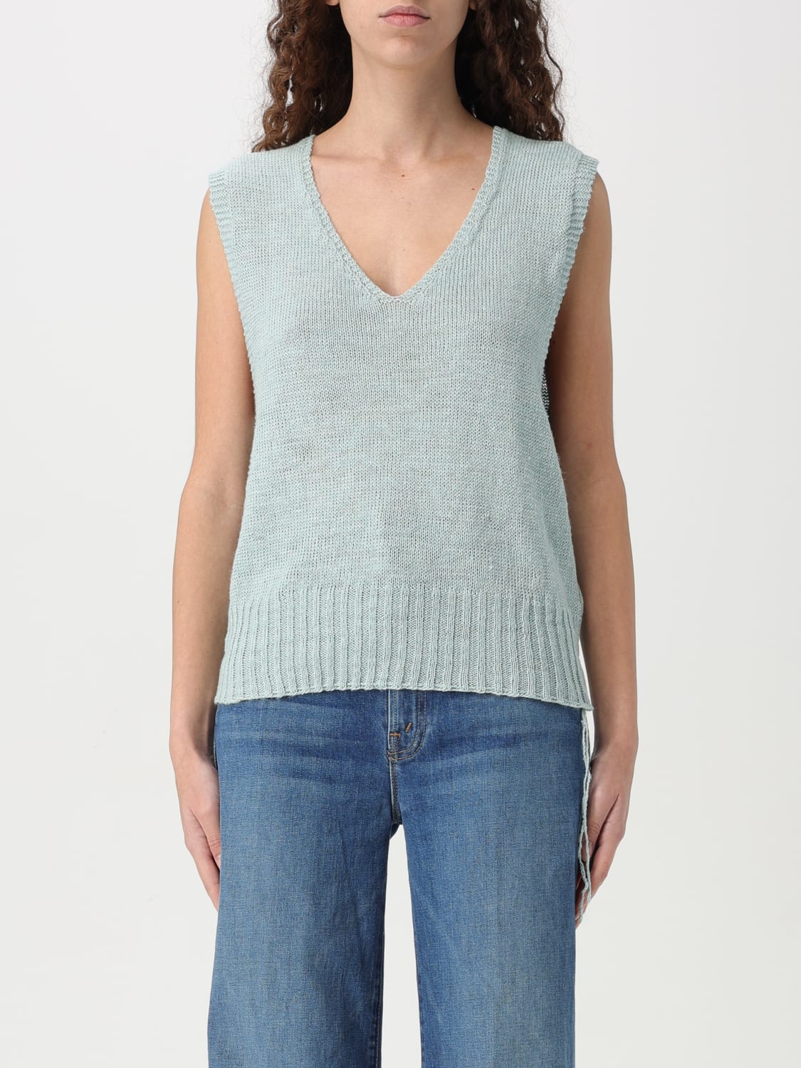 アウターその他 MAISON MARGIELA Woman Waistcoat Green S51FB0078M13099 545 MAISON MARGIELA: Sweater woman - Green | Maison Margiela