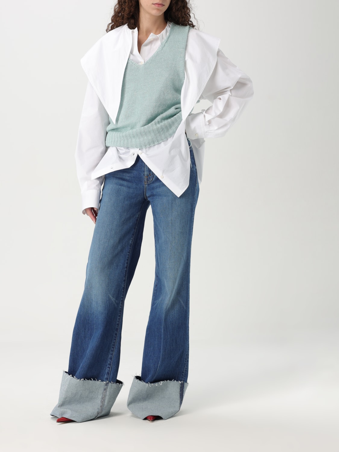 アウターその他 MAISON MARGIELA Woman Waistcoat Green S51FB0078M13099 545 MAISON MARGIELA: Sweater woman - Green | Maison Margiela