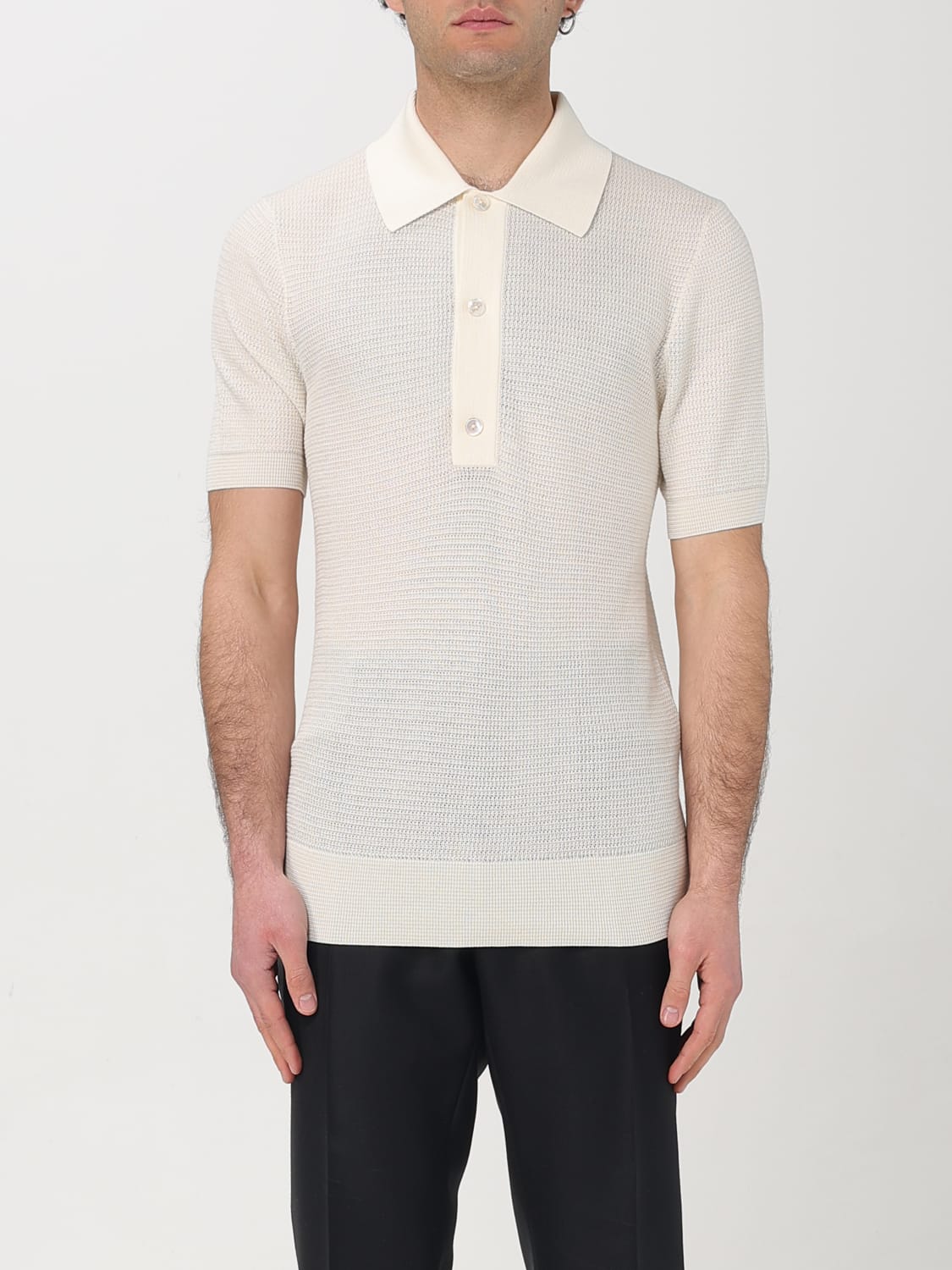 ポロシャツ TOM FORD Men Polo shirt Ivory KPS019YMC026S25 XAWAW TOM FORD: Polo shirt men - Ivory | Tom Ford polo shirt