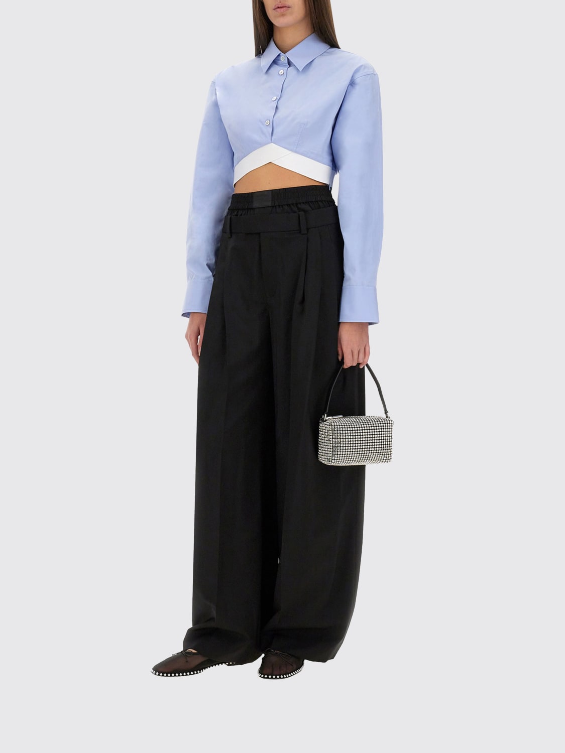 ALEXANDER WANG 裤子: 裤子 女士 Alexander Wang, 黑色 - Img 2