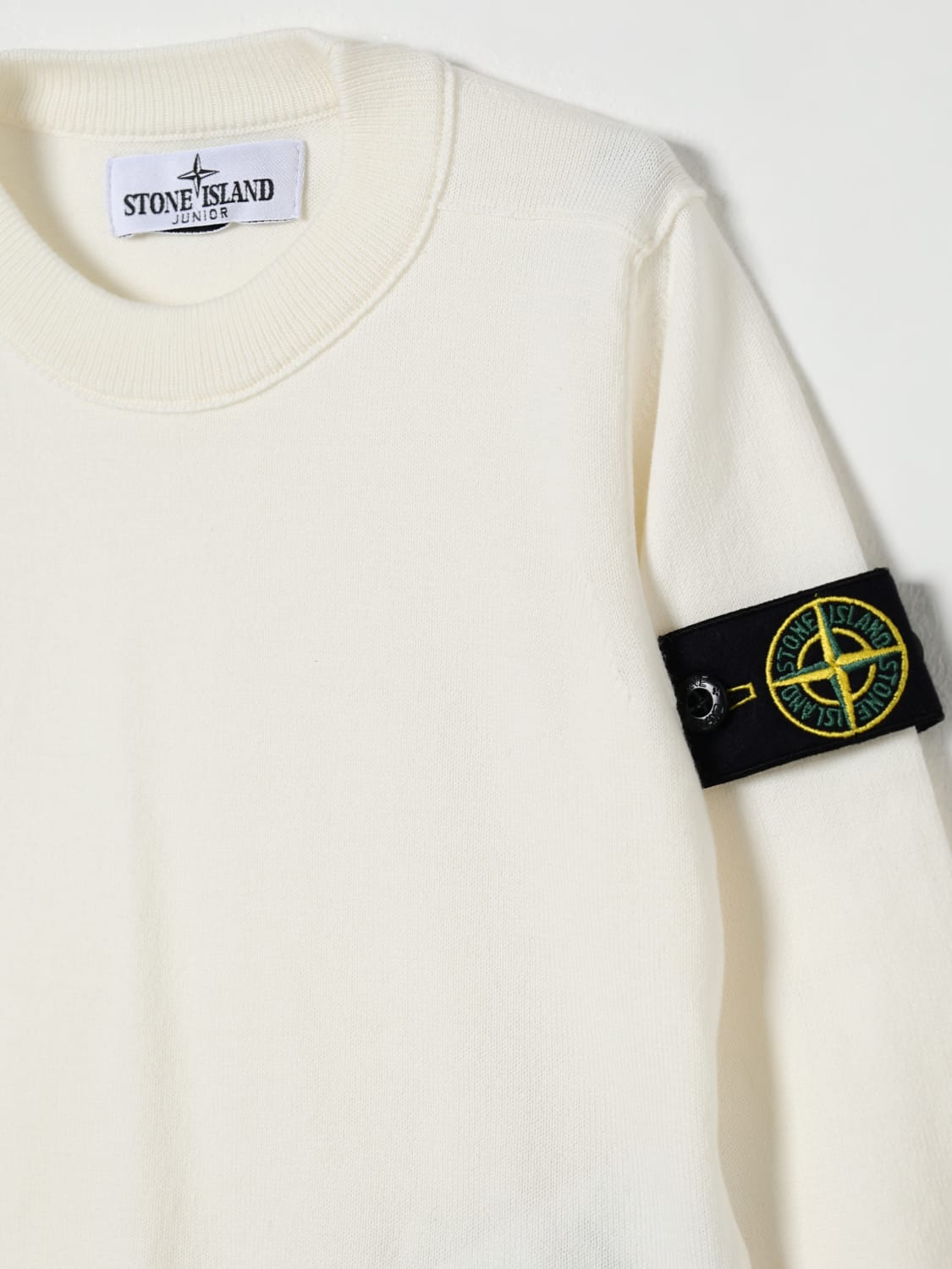 STONE ISLAND JUNIOR SWEATER: Sweater kids Stone Island Junior, White - Img 3