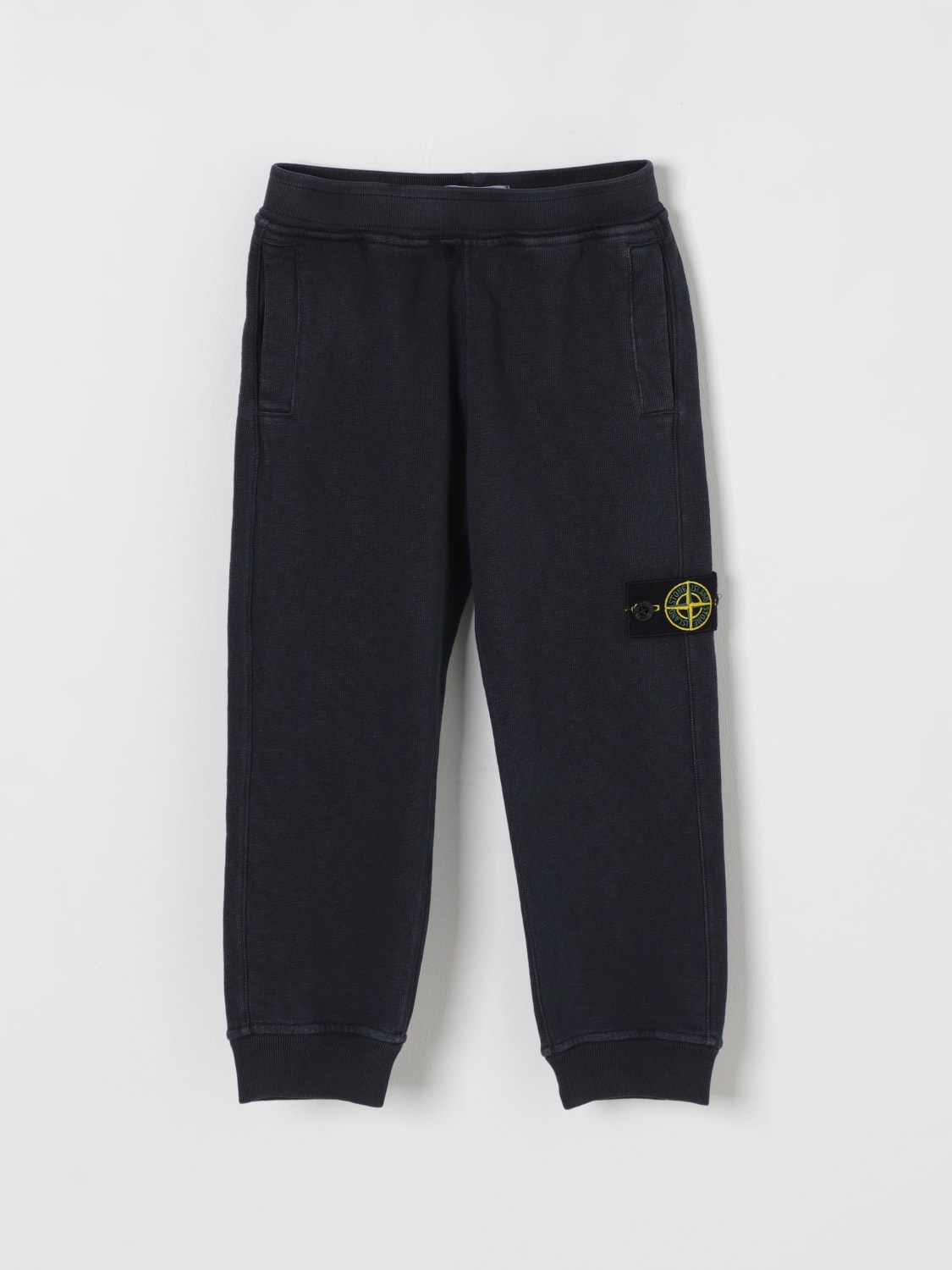 STONE ISLAND JUNIOR PANTALONI: Pantalone jogging in cotone con logo Stone Island Junior, Blue - Img 1