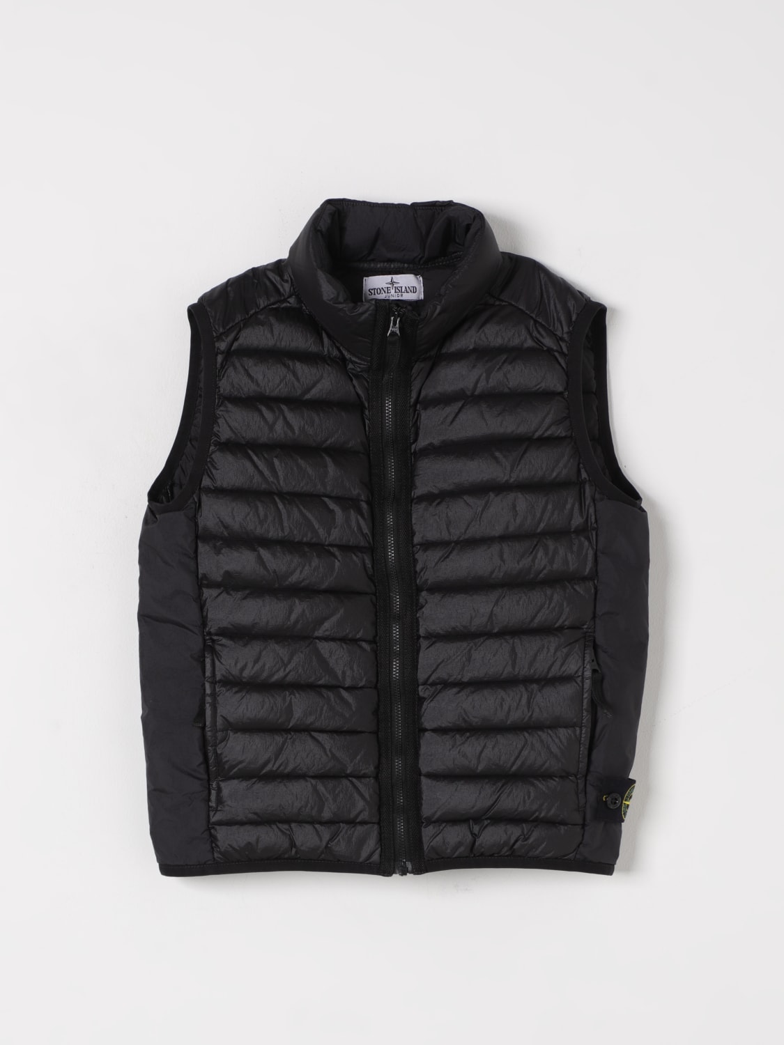 STONE ISLAND JUNIOR GILET: Manteau enfant Stone Island Junior, Noir - Img 1