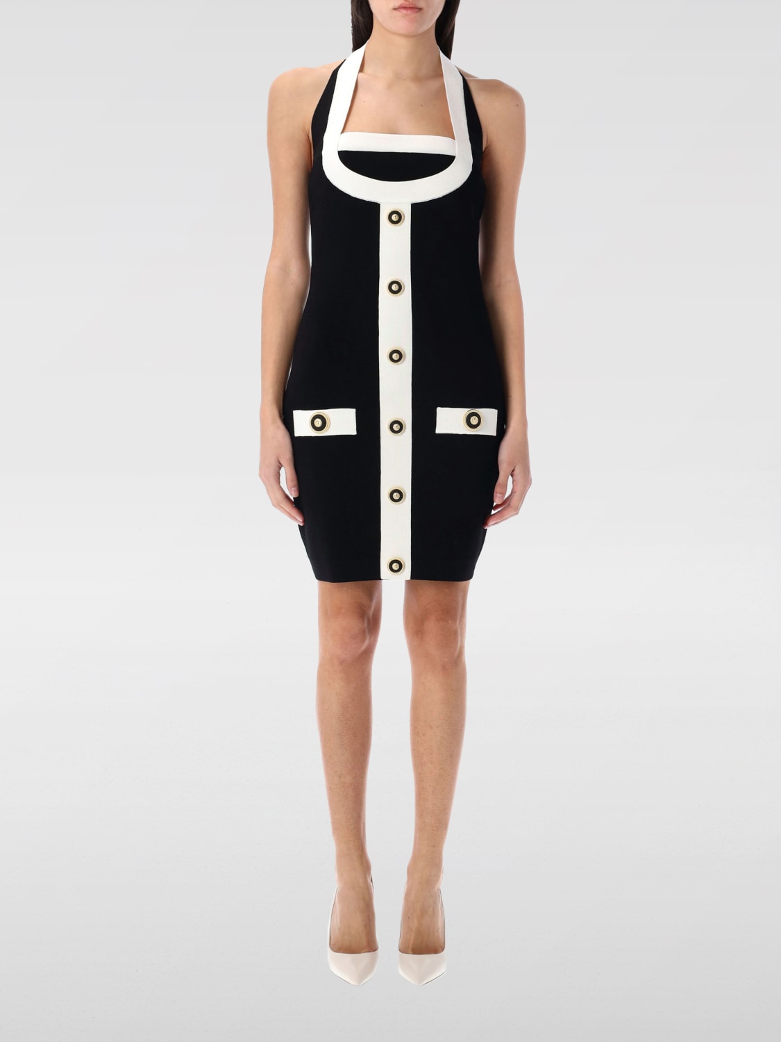 ワンピース BALMAIN SS25 'Filo Leone Catena' dress (EF1R2390KH99 EAB) s-l500.jpg