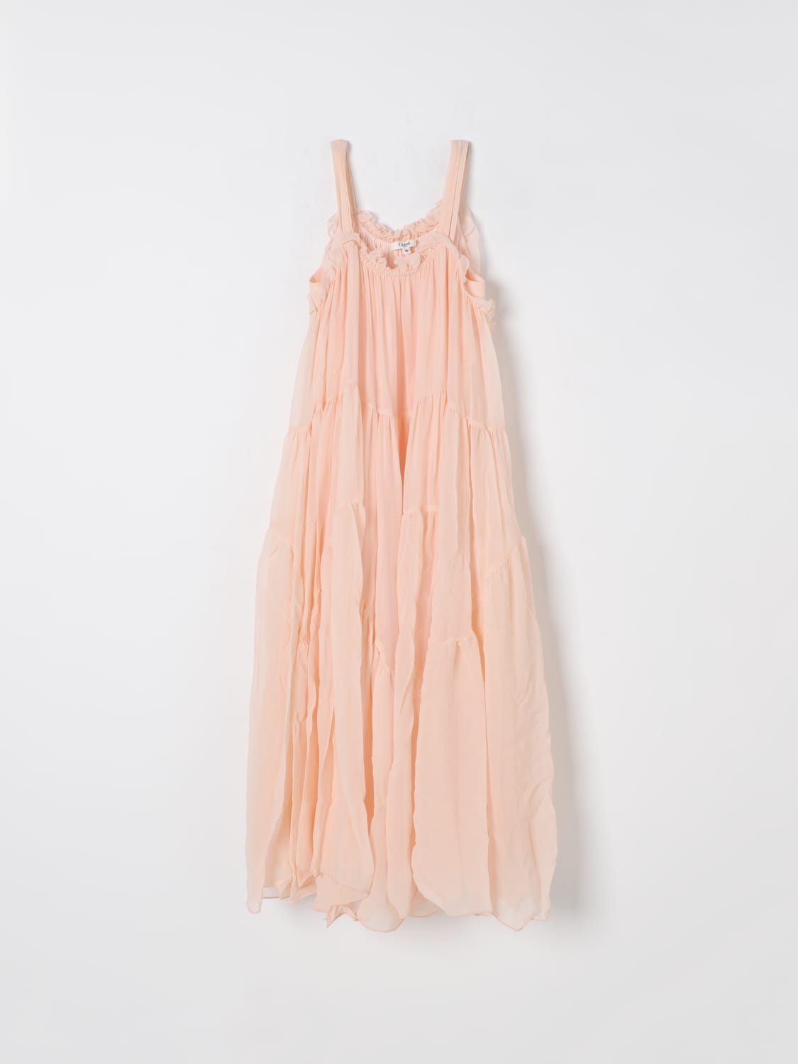 CHLOÉ ABITO: Abito in crepe di seta Chloé, Rosa - Img 1