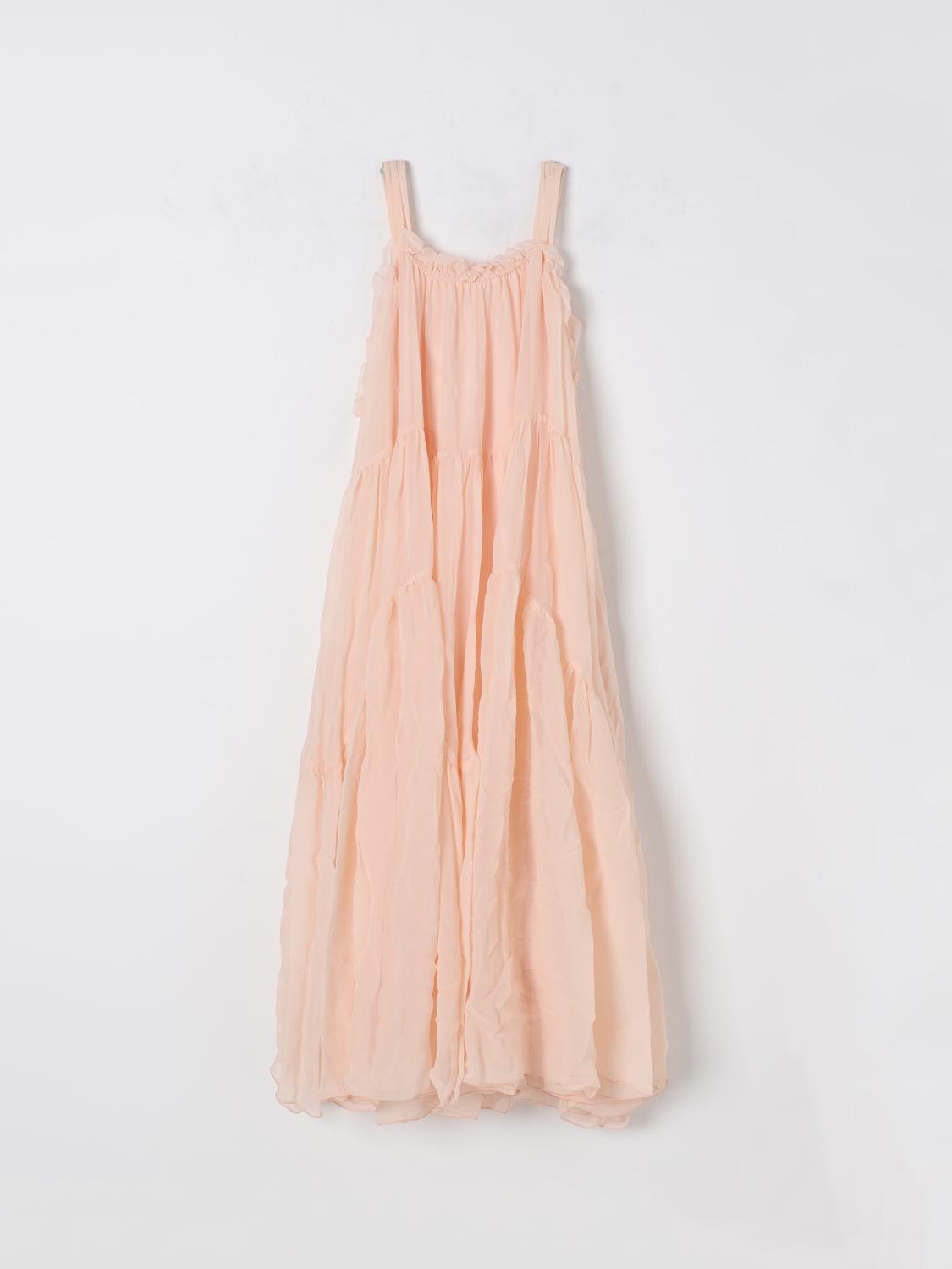 CHLOÉ ABITO: Abito in crepe di seta Chloé, Rosa - Img 2