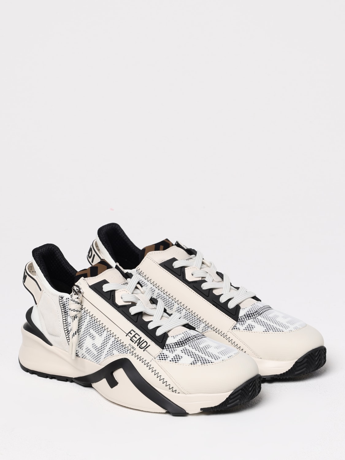 スニーカー FENDI Men Sneakers White 7E1392AQ6D F1R75 Fendi Flow Sneakers Fabric White | Fendi