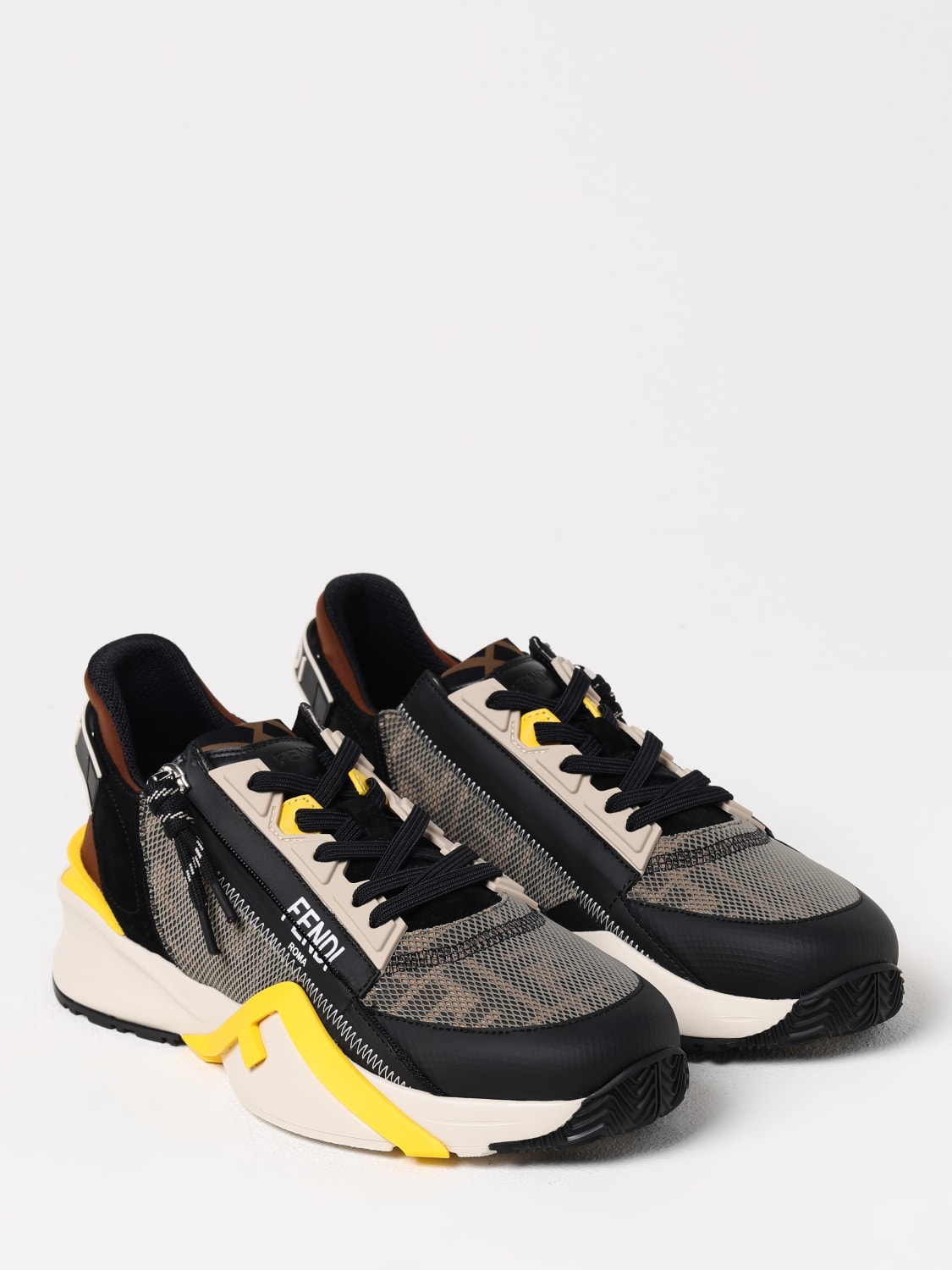 スニーカー FENDI Men Sneakers Green 7E1392AQ6D F1R78 Shop Men's Designer Green Fendi Flow | FENDI US