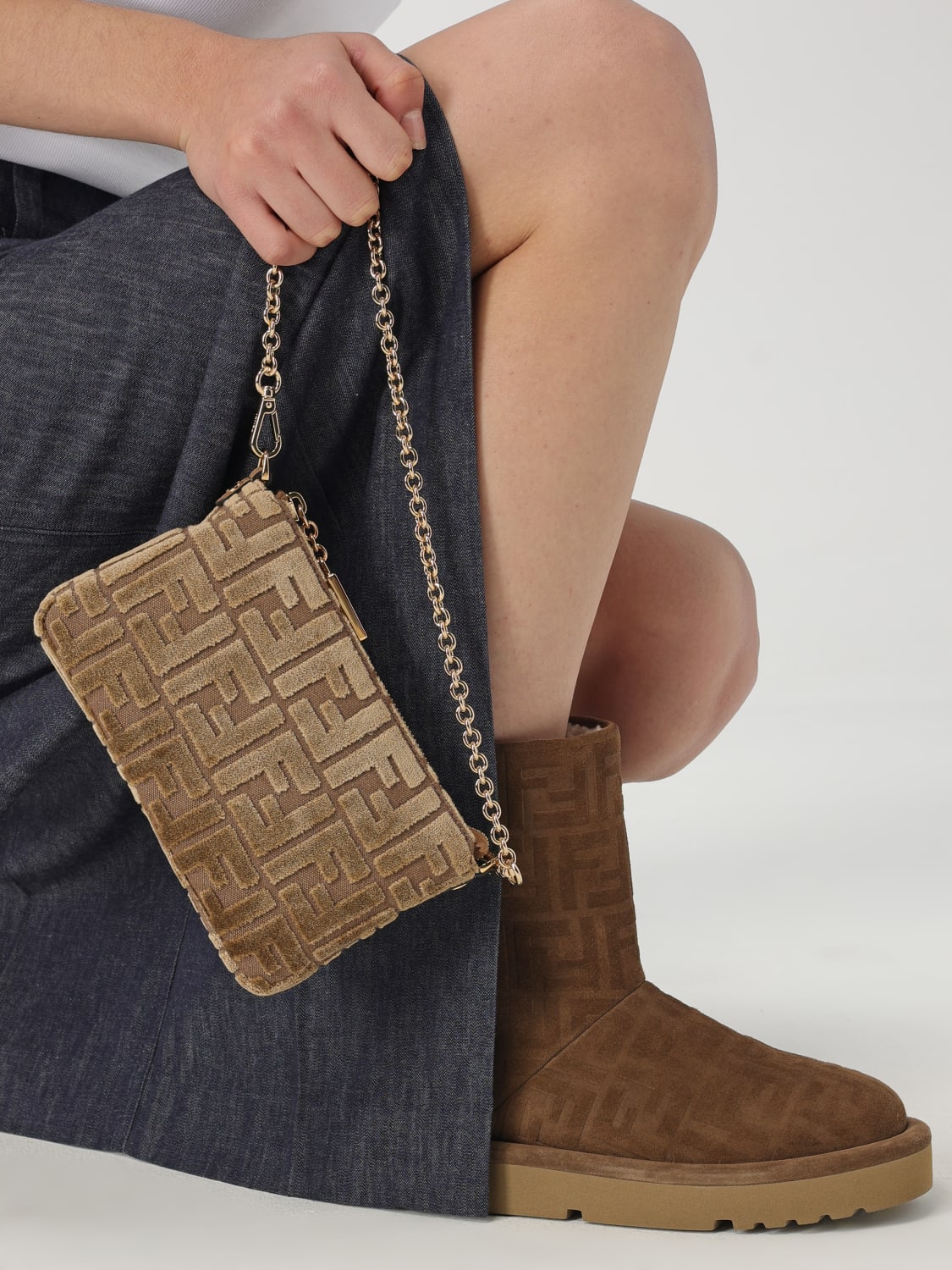 FENDI MINI BAG: Clutch woman Fendi, Beige - Img 2