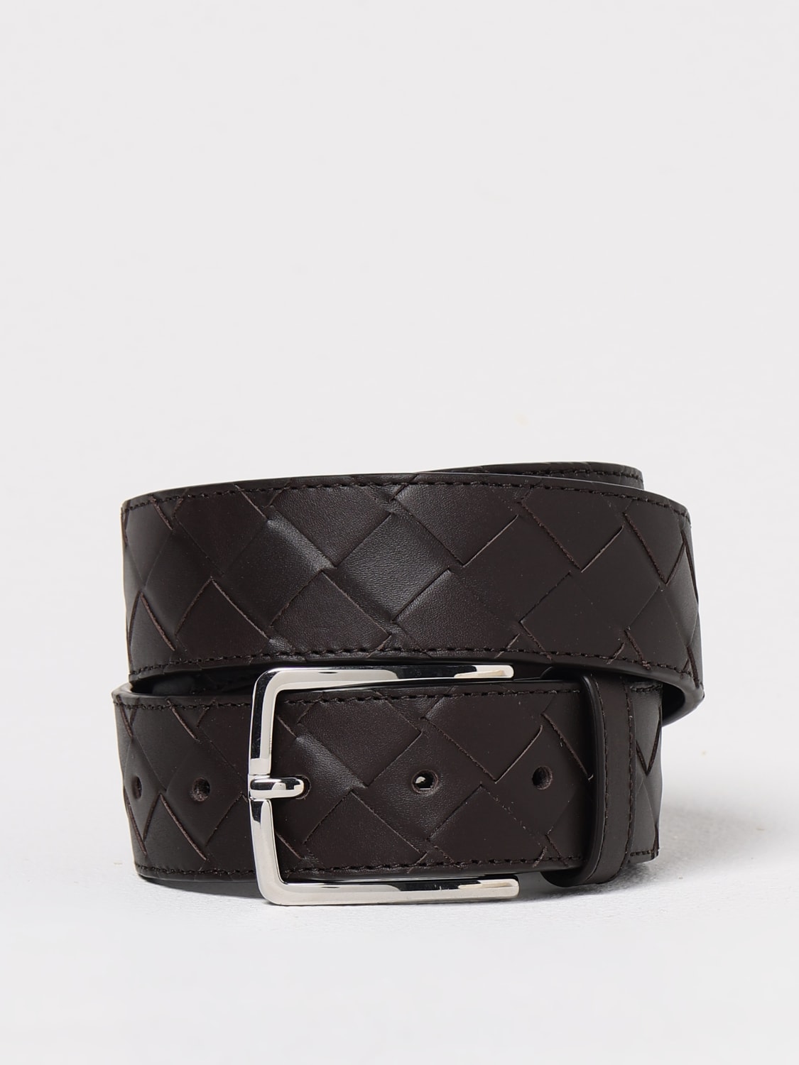BOTTEGA VENETA CINTURA: Cintura Bottega Veneta in pelle intrecciata , Marrone - Img 1
