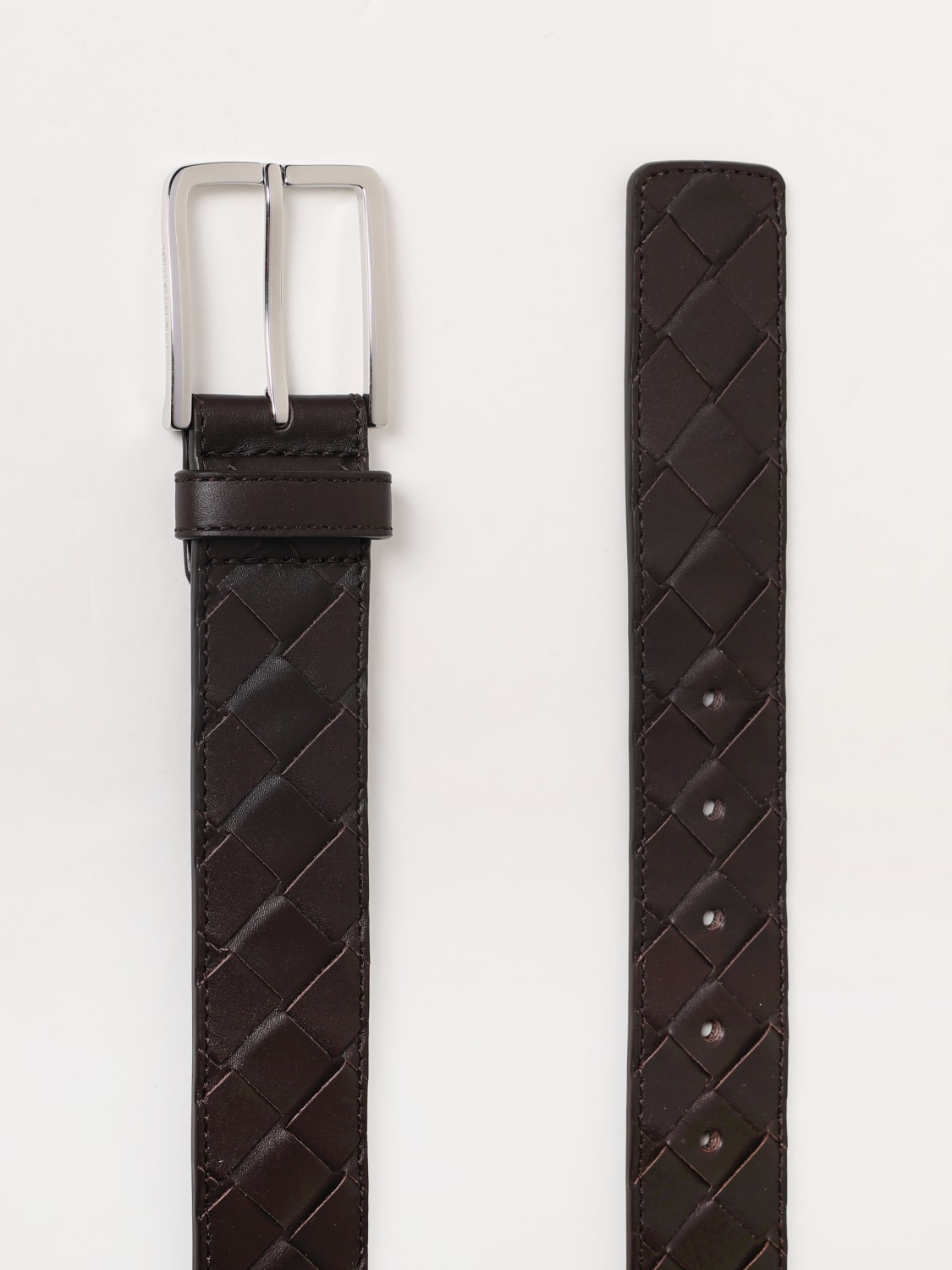 BOTTEGA VENETA CINTURA: Cintura Bottega Veneta in pelle intrecciata , Marrone - Img 2