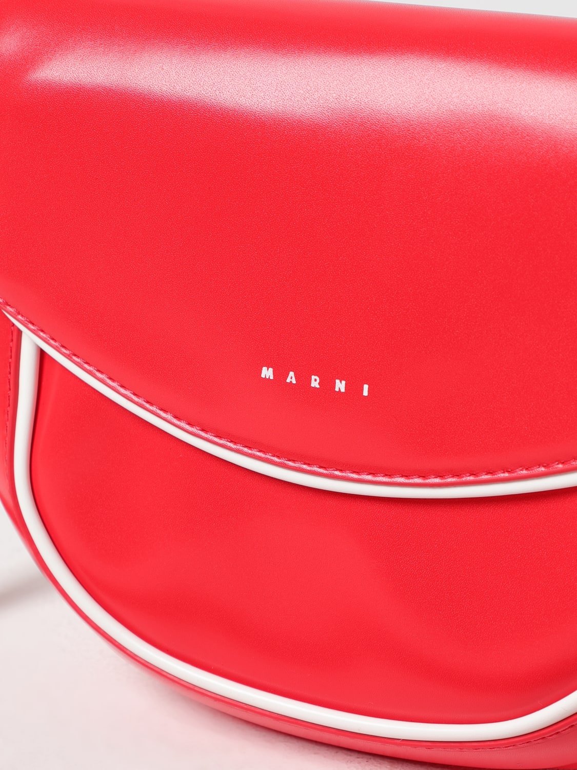 MARNI BORSA: Borsa a tracolla in pelle sintetica Smile Marni, Rosso - Img 3