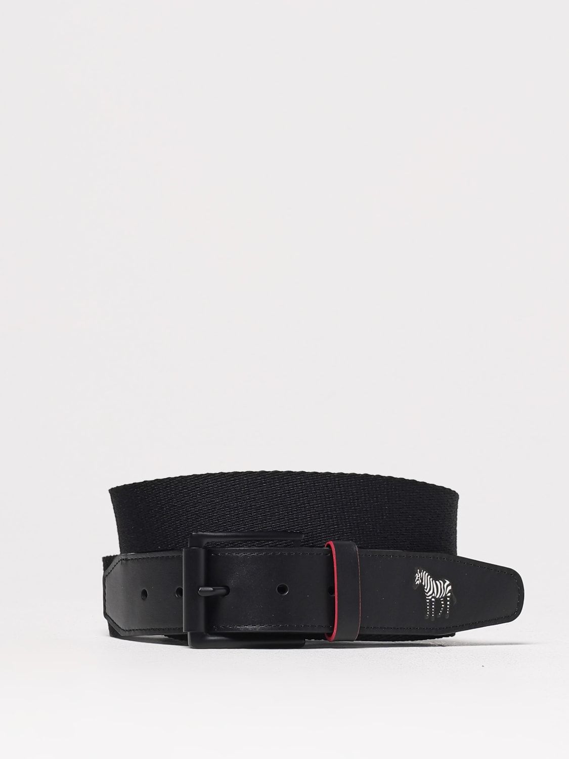 PS PAUL SMITH CINTURA: Cintura PS Paul Smith in nylon e pelle , Nero - Img 1