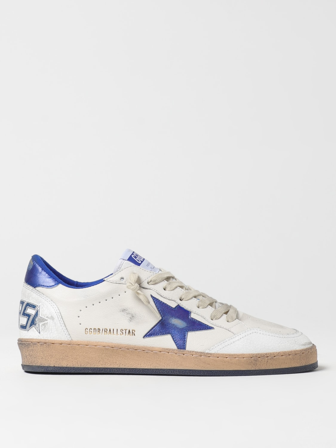 GOLDEN GOOSE SNEAKERS: Sneakers Ball Star Golden Goose in pelle used , Blue - Img 1