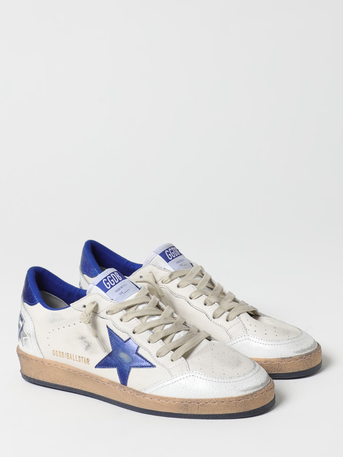GOLDEN GOOSE SNEAKERS: Sneakers Ball Star Golden Goose in pelle used , Blue - Img 2