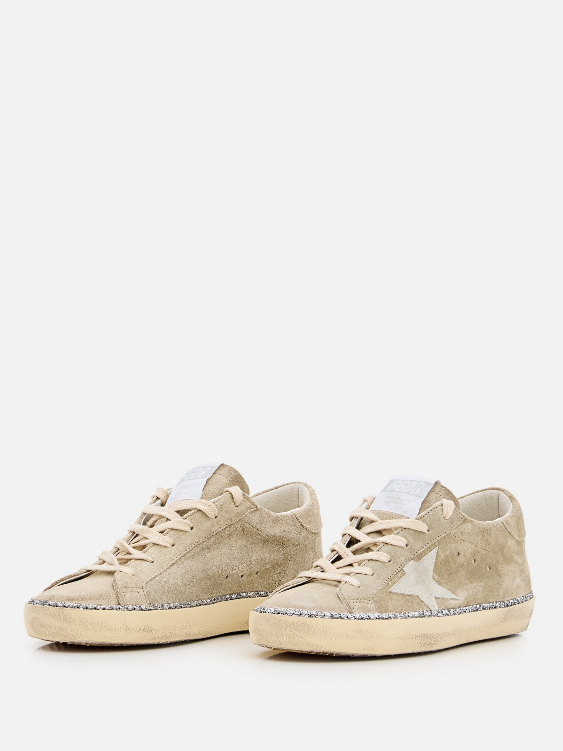 スニーカー GOLDEN GOOSE Women Sneakers GWF00804 F006966 80185 Beige Women's Running Sole in canvas with beige star and platinum