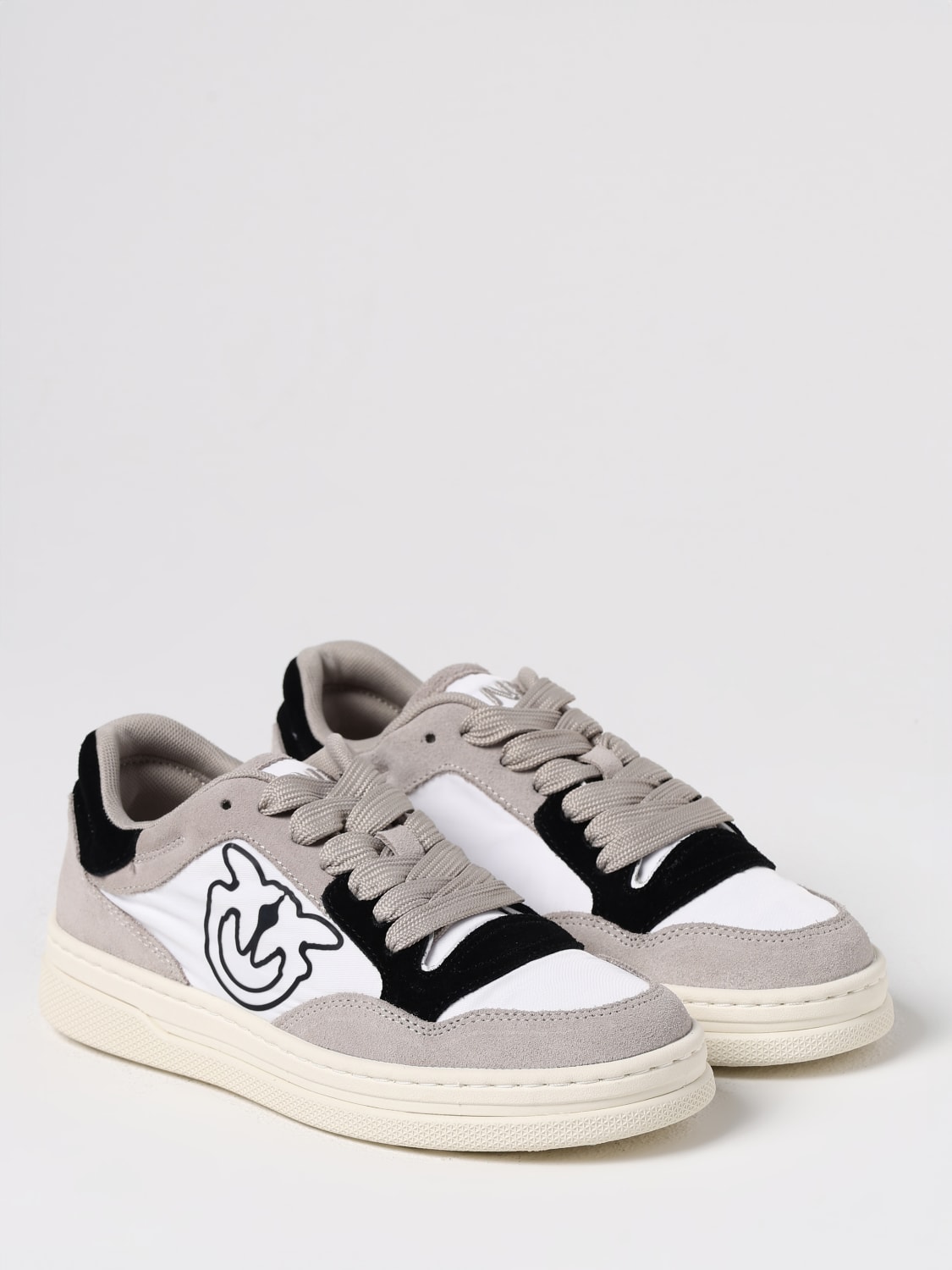 スニーカー PINKO Woman Sneakers Beige SS0079P076 Y5S Flat leather sneakers with contrasting logo