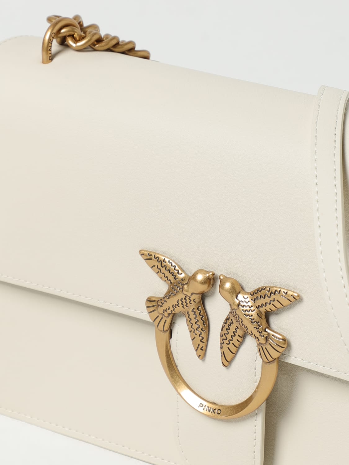 PINKO BORSA A SPALLA: Borsa Love One CLassic Pinko in pelle , Bianco - Img 3