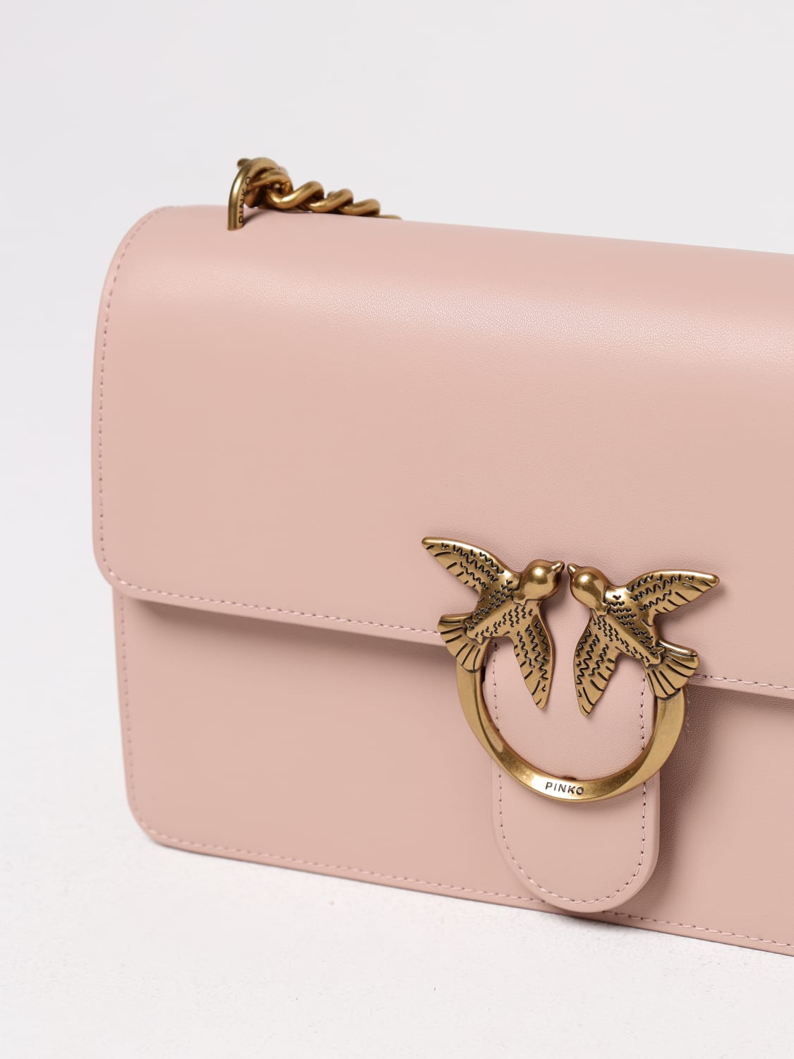 PINKO BORSA A SPALLA: Borsa Love One CLassic Pinko in pelle , Cipria - Img 3