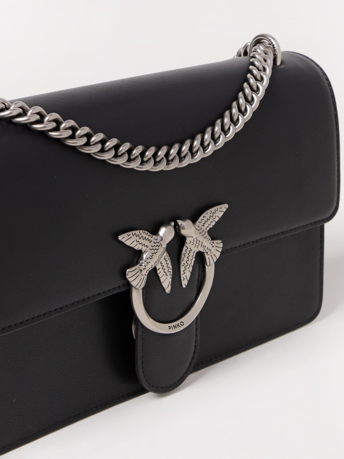 PINKO BORSA A SPALLA: Borsa Love One CLassic Pinko in pelle , Nero 1 - Img 3