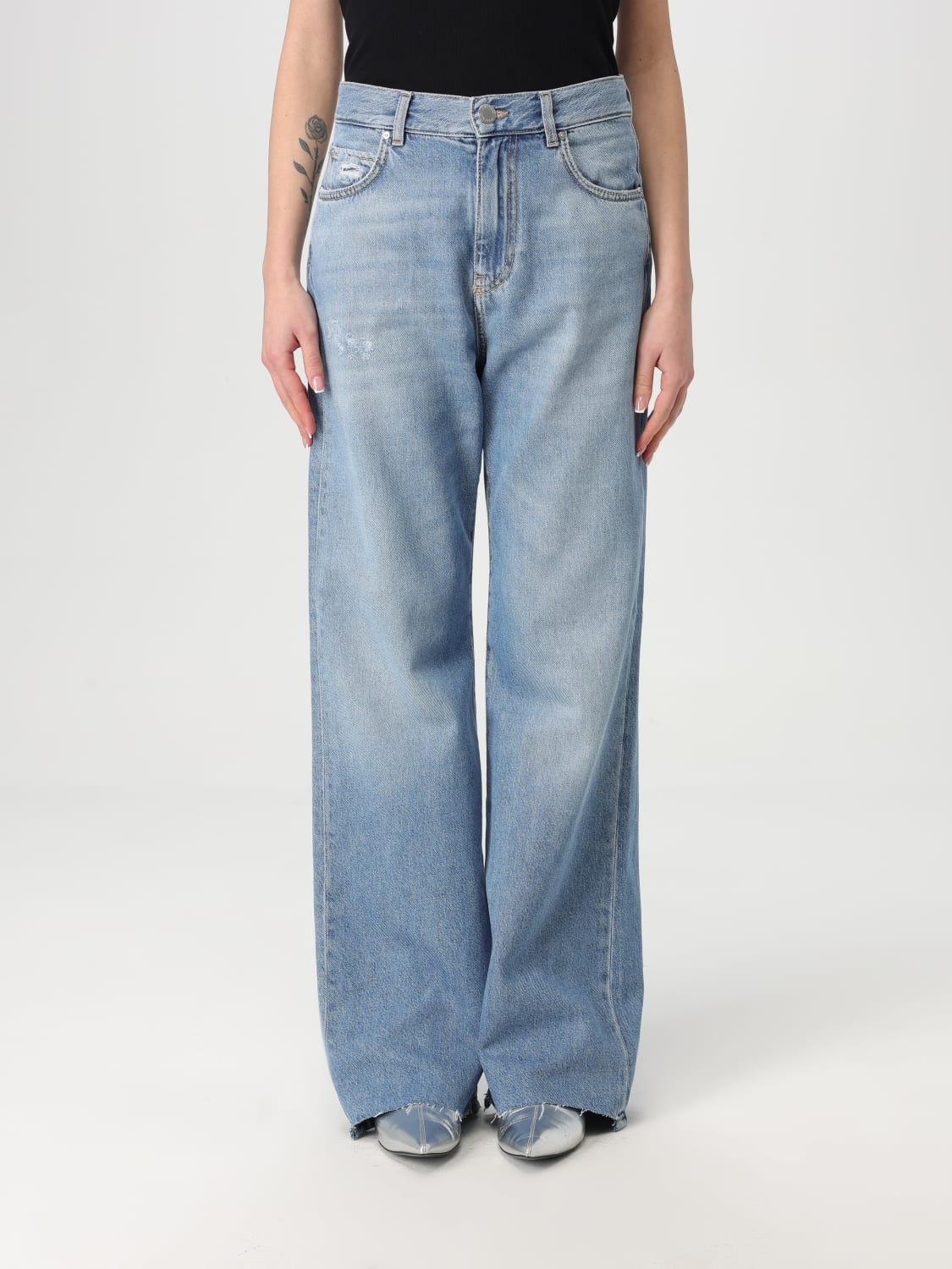 デニム・ジーパン PINKO SS25 'Wanda' jeans (101733A2DZ PJV) PINKO: Jeans Wanda a gamba larga - Blue | Jeans Pinko