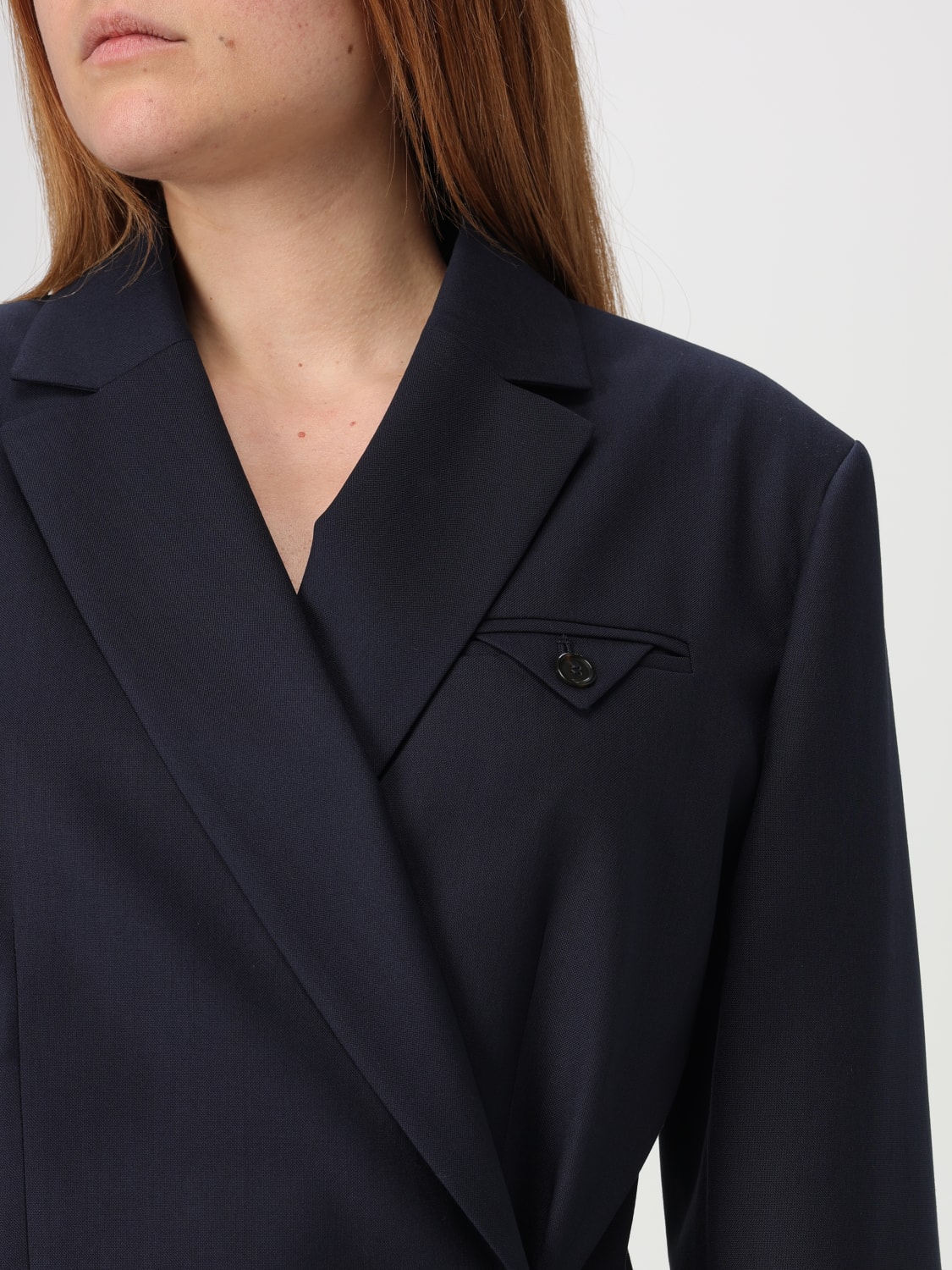 アウターその他 PINKO Woman Blazer Blue 104862A2BQ G82 Tailored blazer with crisscross closure PINKO → Shop Online