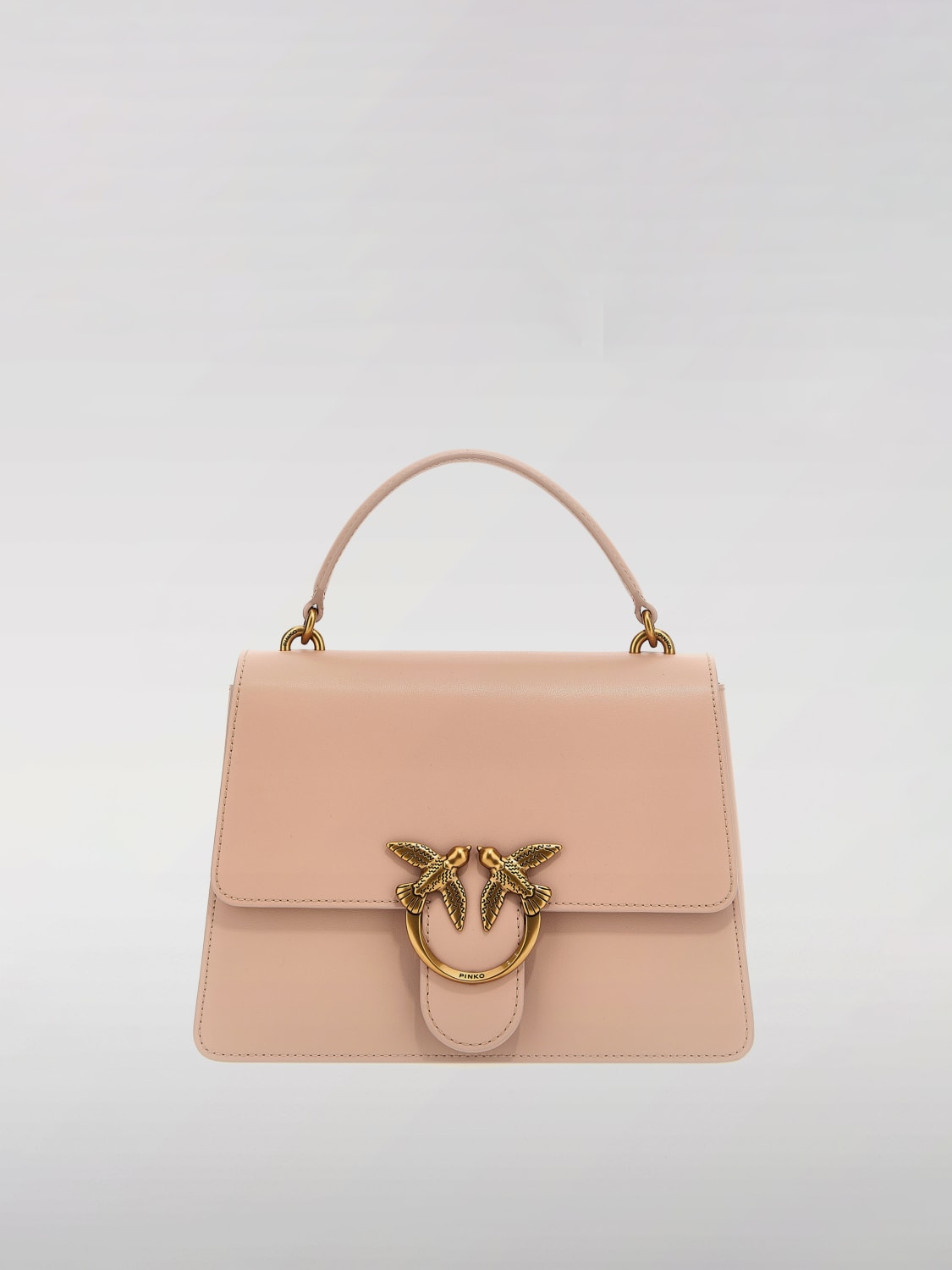 PINKO BORSA A MANO: Borsa Love One Pinko in pelle , Rosa - Img 1