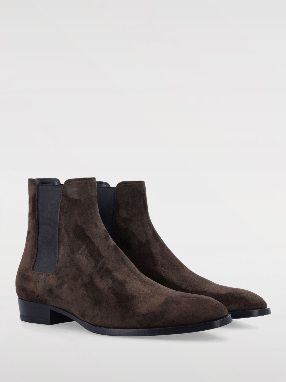 SAINT LAURENT STIVALETTI: Stivaletto Wyatt Saint Laurent in camoscio , Marrone - Img 2