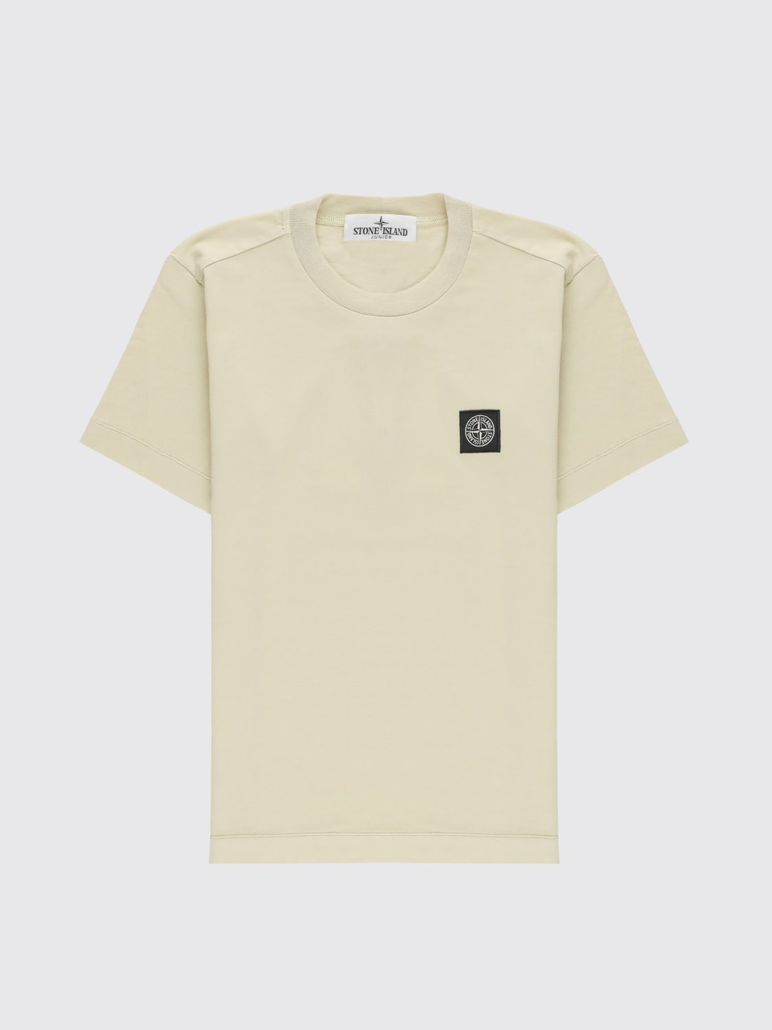 STONE ISLAND JUNIOR T-SHIRT: T-shirt basic in cotone Stone Island Junior, Beige - Img 1