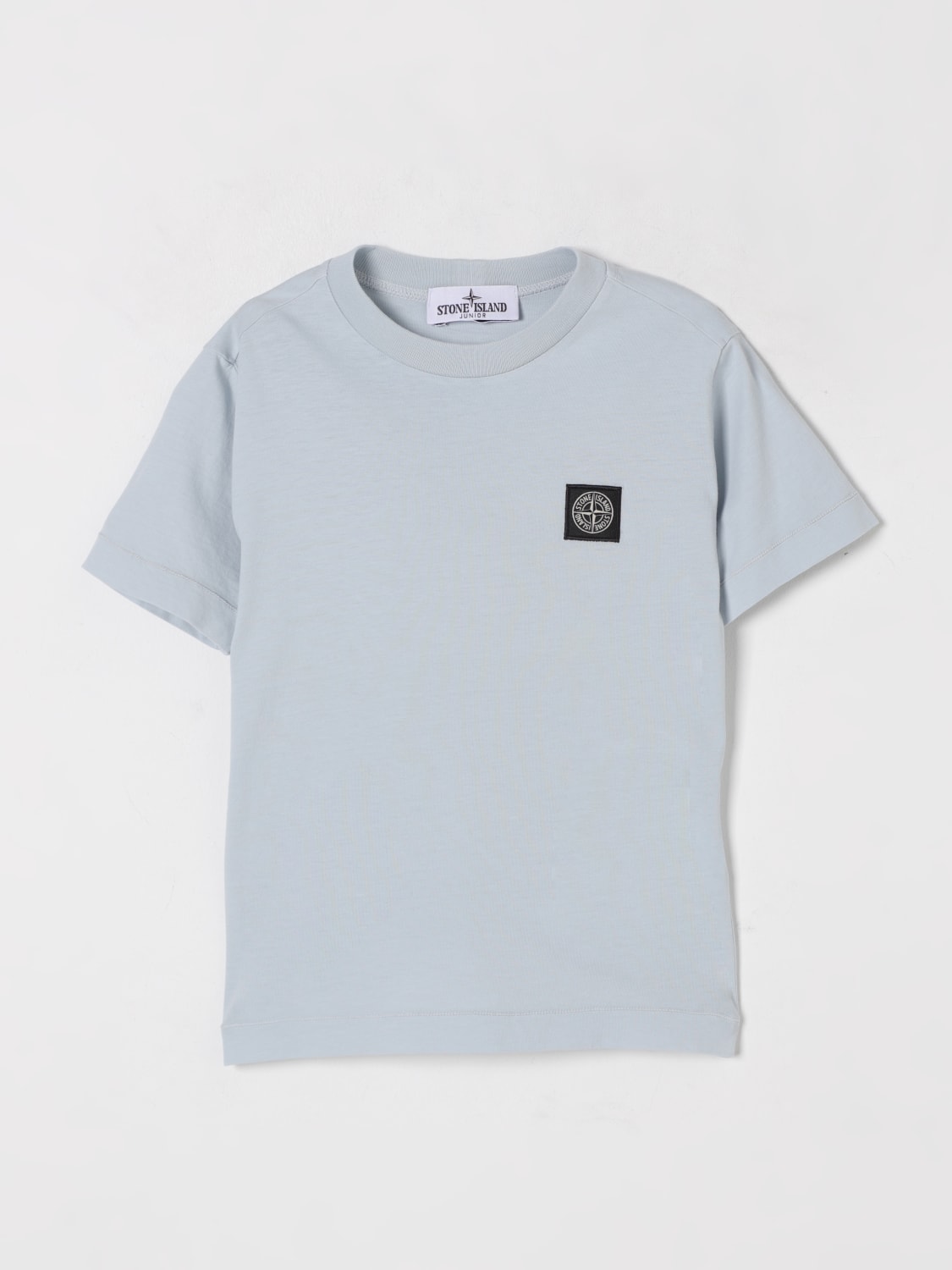 STONE ISLAND JUNIOR T-SHIRT: T-shirt basic in cotone Stone Island Junior, Cielo - Img 1