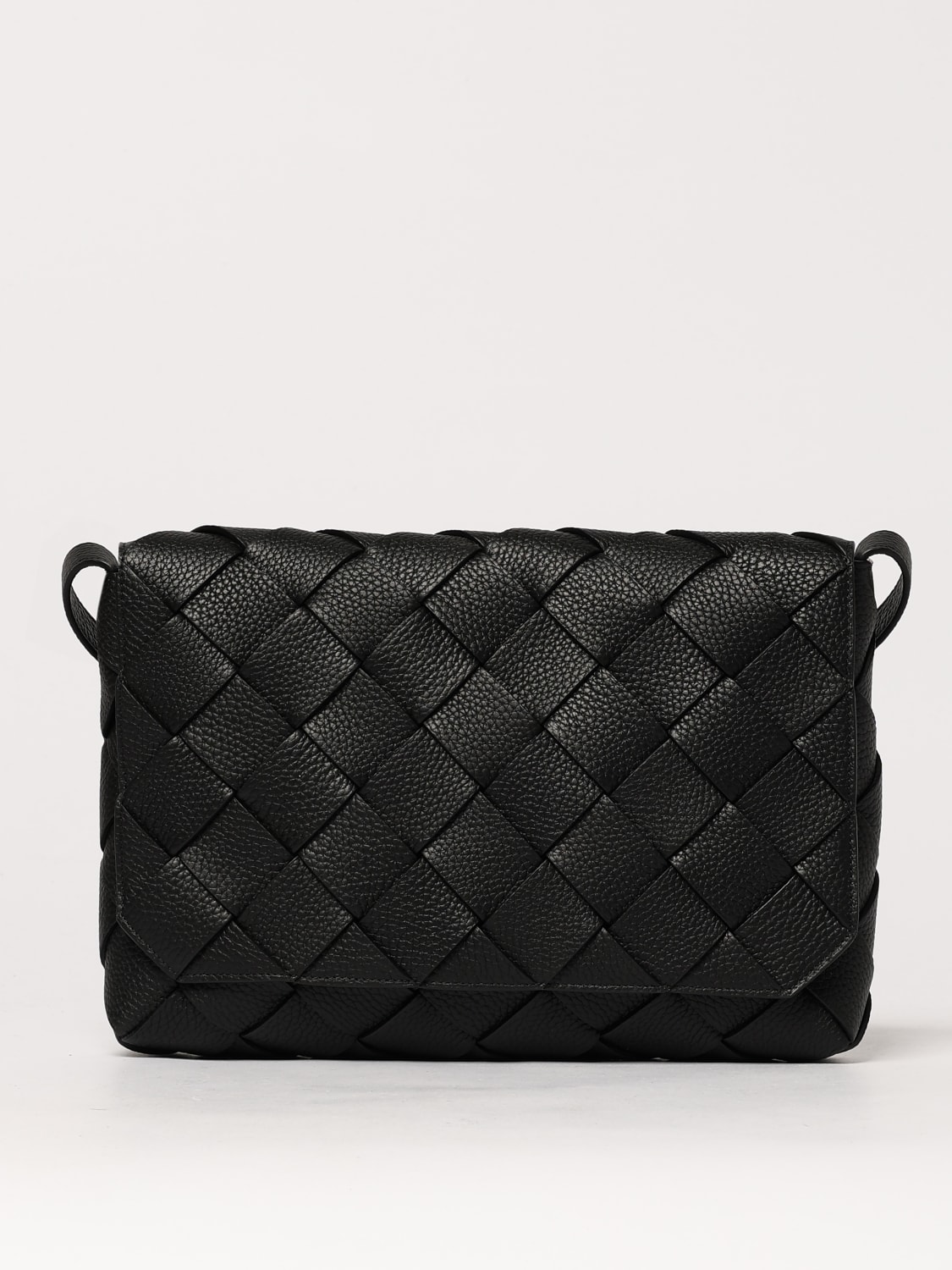 BOTTEGA VENETA BORSA A TRACOLLA: Borsa a tracolla Diago in pelle intrecciata Bottega Veneta, Nero - Img 1
