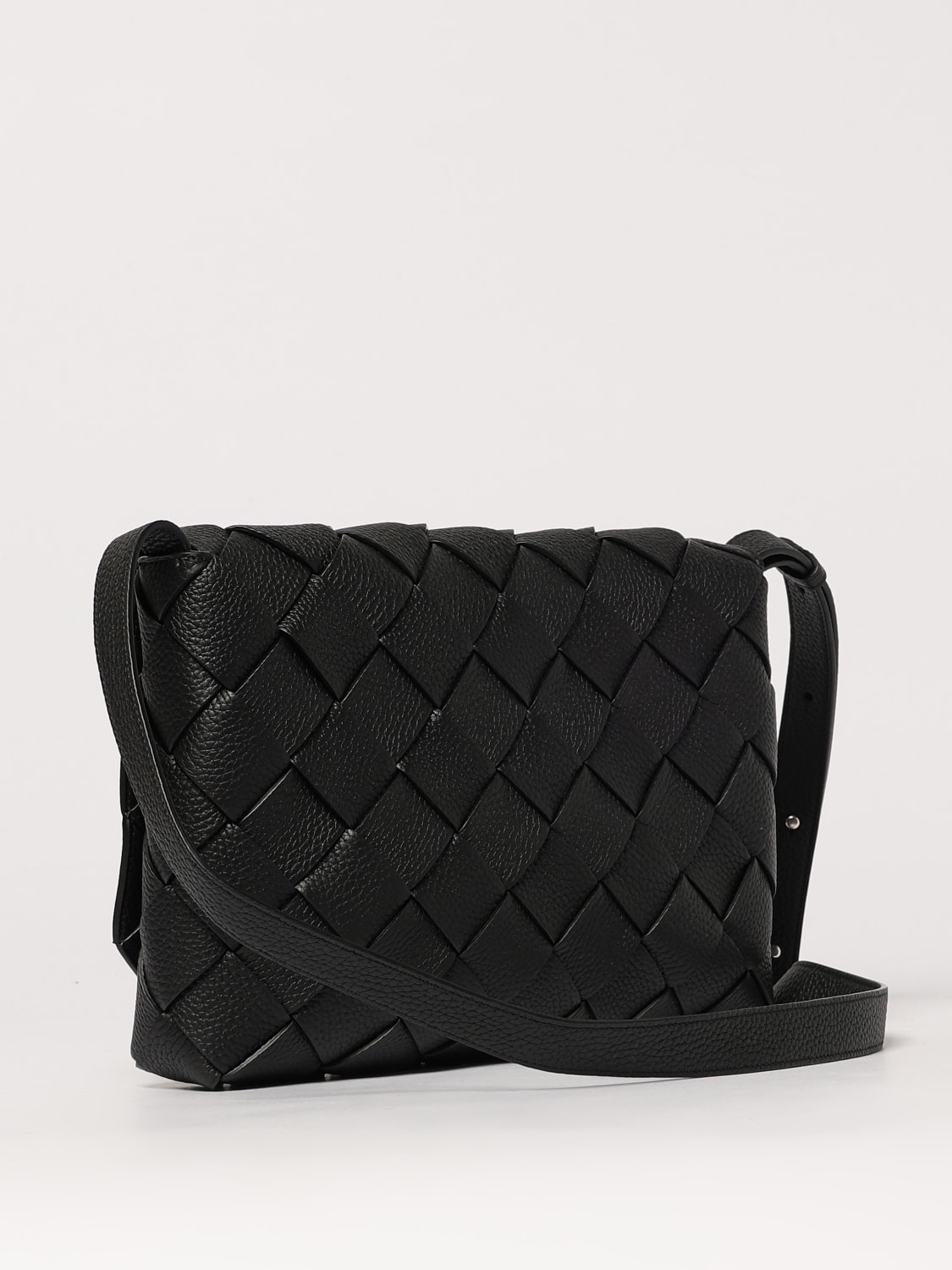 BOTTEGA VENETA BORSA A TRACOLLA: Borsa a tracolla Diago in pelle intrecciata Bottega Veneta, Nero - Img 3