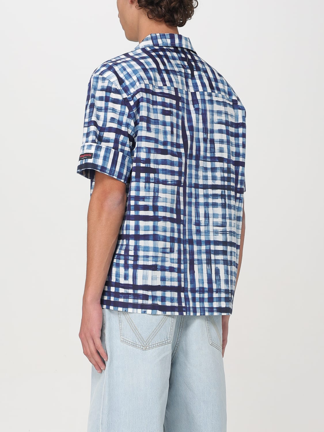 BOTTEGA VENETA CAMICIA: Camicia Bottega Veneta in cotone check , Blue - Img 3
