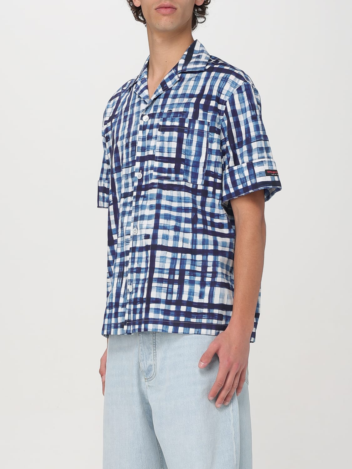 BOTTEGA VENETA CAMICIA: Camicia Bottega Veneta in cotone check , Blue - Img 4