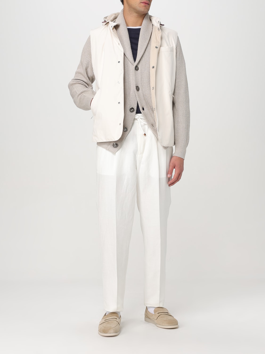 ニット・セーター BRUNELLO CUCINELLI Shawl cardigan Beige MNI708606 BRUNELLO CUCINELLI: Sweater men - Beige | Brunello Cucinelli