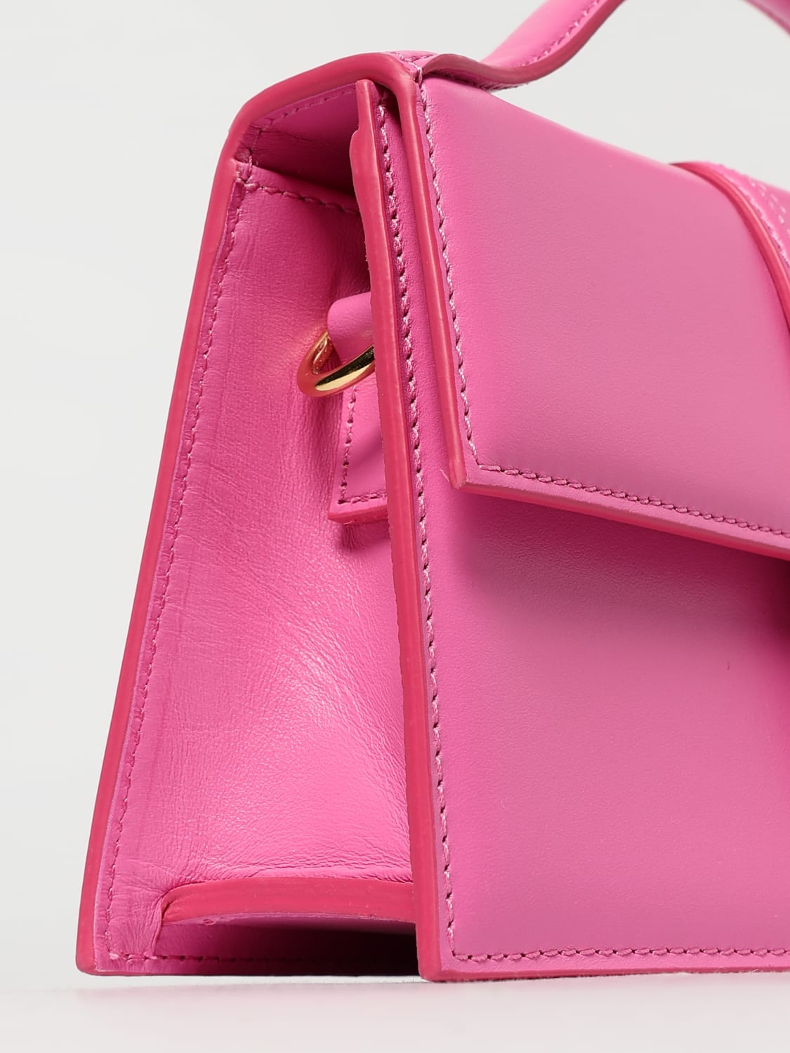 JACQUEMUS BORSA MINI: Borsa Le Grand Bambino Jacquemus in pelle , Fuxia - Img 4