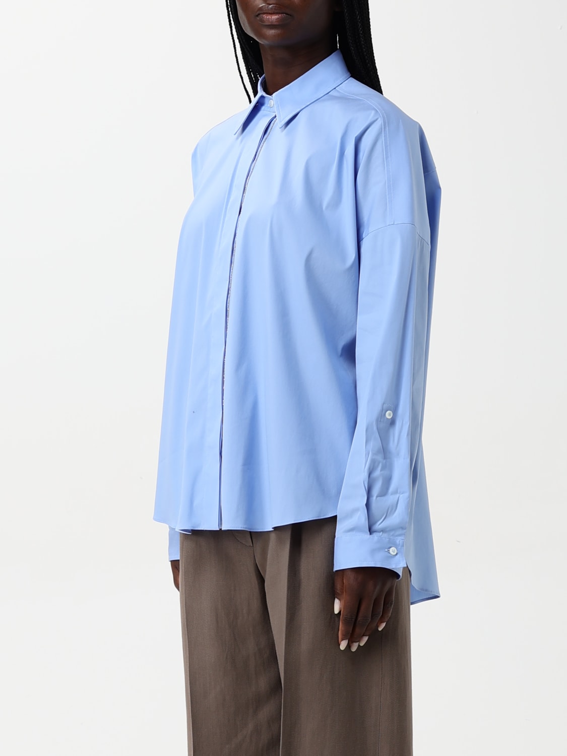 BRUNELLO CUCINELLI CAMISA: Camisa mujer Brunello Cucinelli, Azul Claro - Img 4