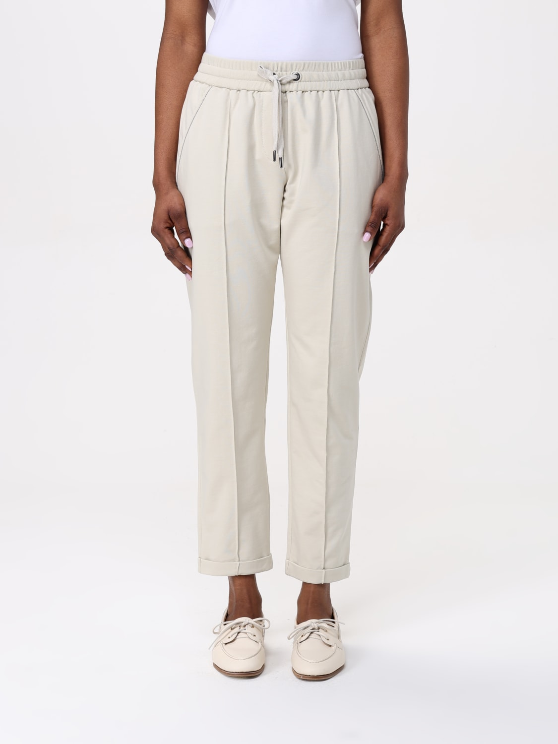 パンツ BRUNELLO CUCINELLI Woman Pants White MH827FB799 C2869 BRUNELLO CUCINELLI: Pants woman - White | Brunello Cucinelli