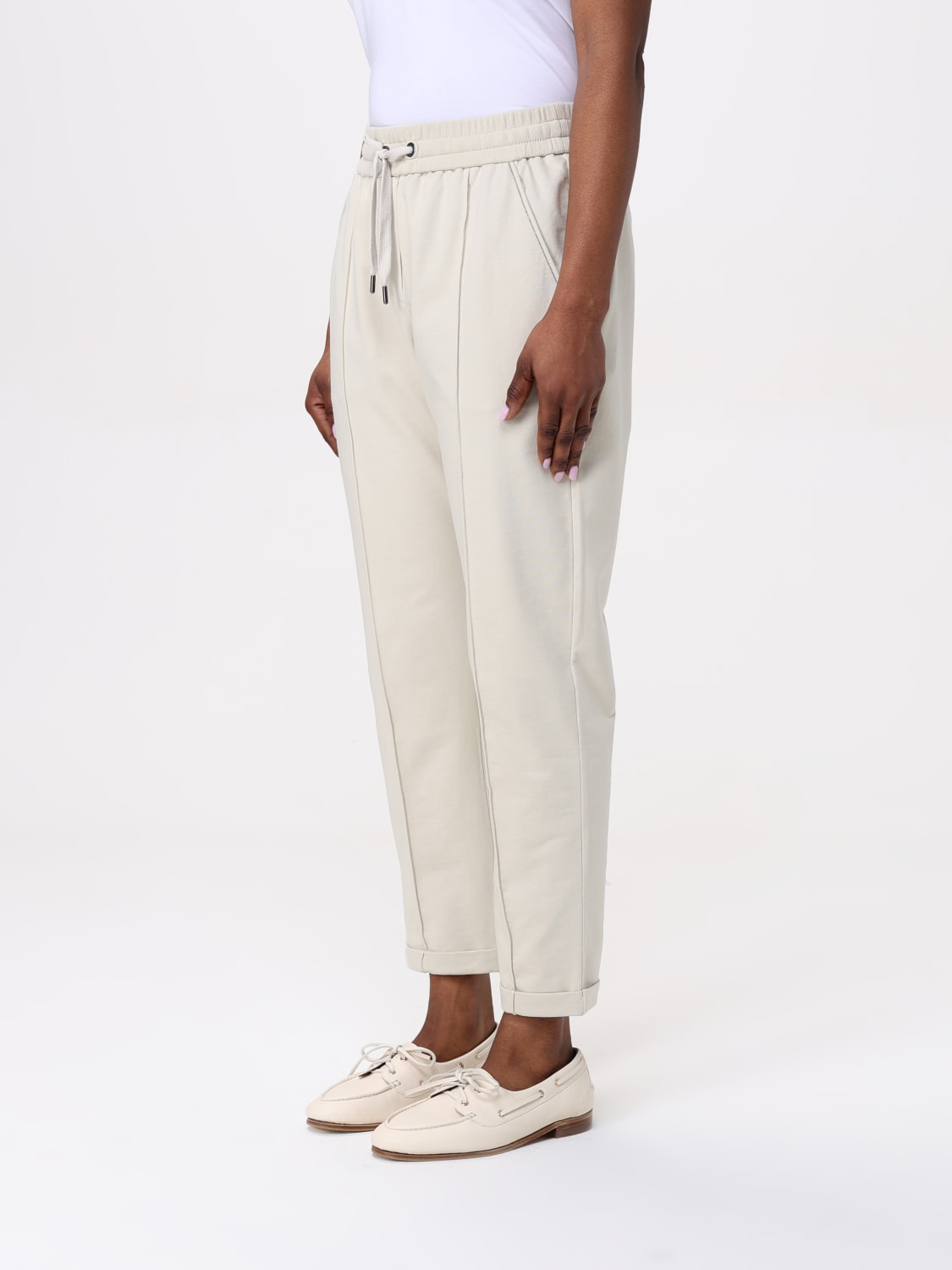 パンツ BRUNELLO CUCINELLI Women Straight Pants MH827FB799C600 White BRUNELLO CUCINELLI: Pants woman - White | Brunello Cucinelli