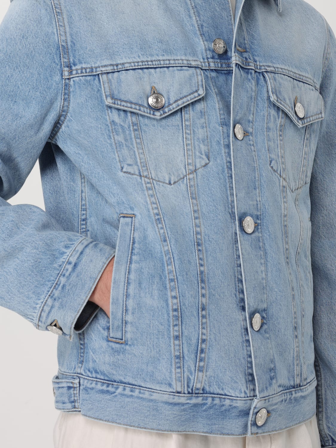 アウターその他 BRUNELLO CUCINELLI Men Jacket Blue M241P6909 C9003 Bonded fabric bomber jacket for Man in Azure | Brunello
