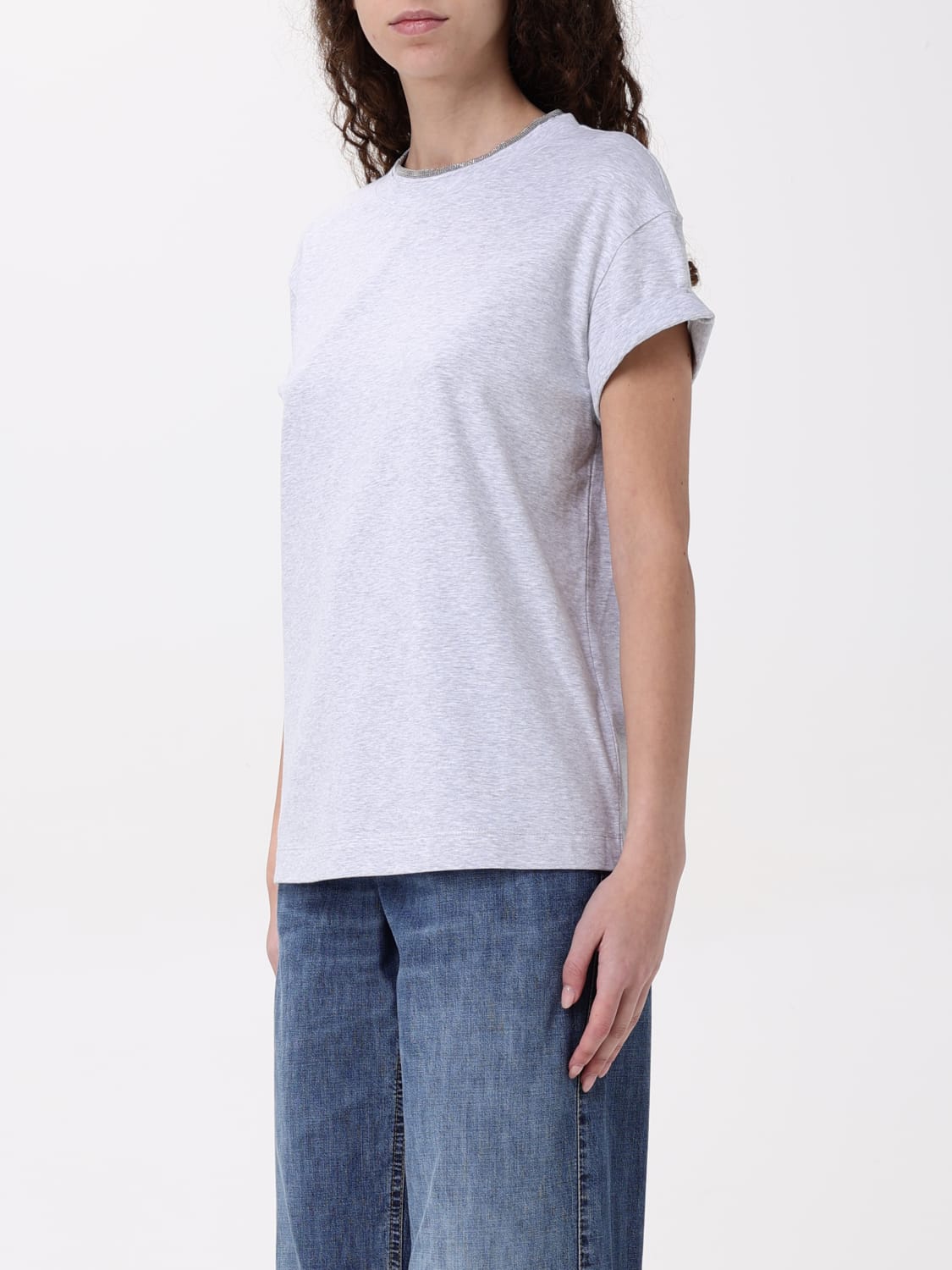 BRUNELLO CUCINELLI T-SHIRT: T-shirt woman Brunello Cucinelli, Grey - Img 4