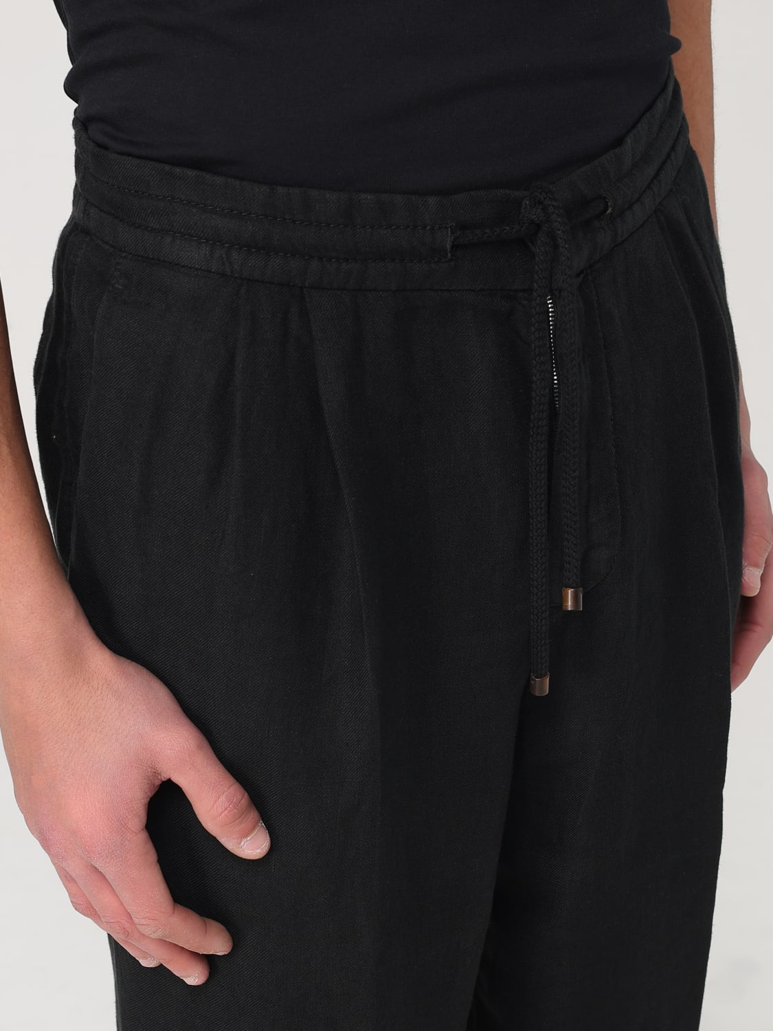 スラックス BRUNELLO CUCINELLI Men Straight Pants M243DE1710C101 BLACK Brunello Cucinelli Men's Solid Tuxedo Fabric Dress Trousers