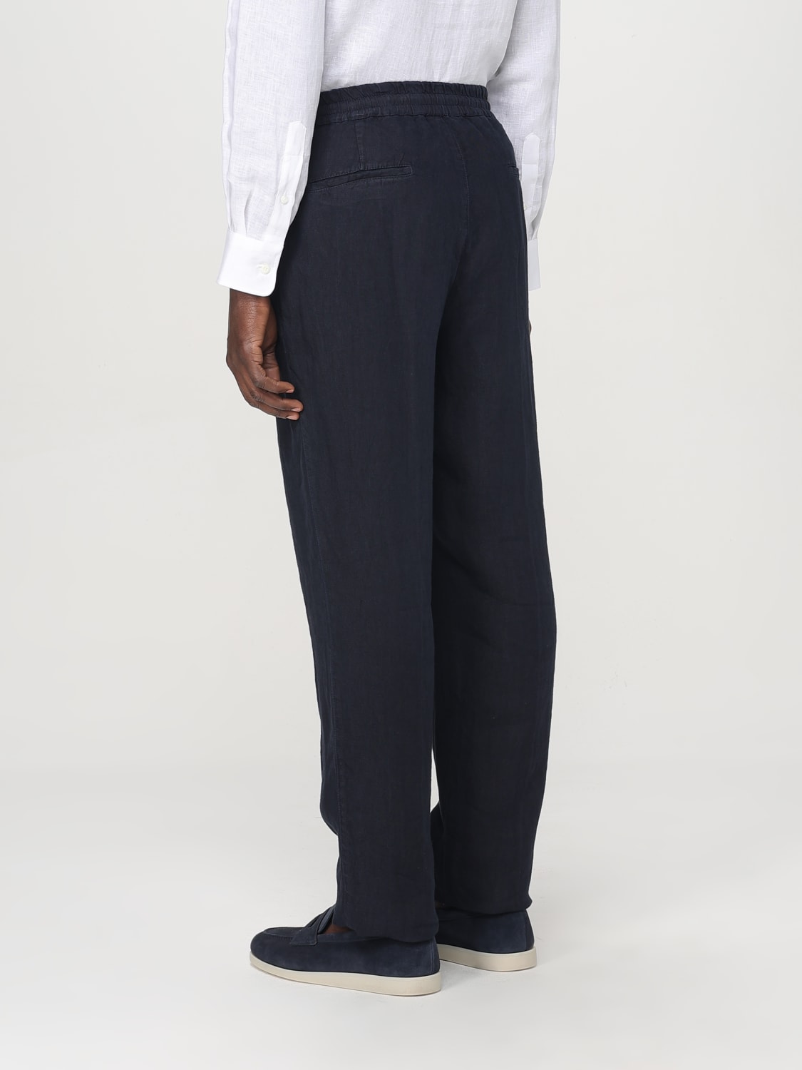 【関税＆送料込み】Brunello Cucinelli Blue Pants With Elast Linen straight pants in blue - Brunello Cucinelli | Mytheresa