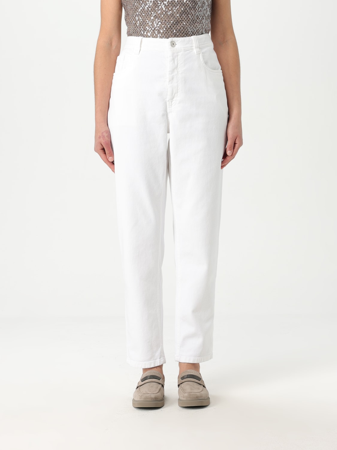 BRUNELLO CUCINELLI JEANS: Brunello Cucinelli women's jeans, White - Img 1