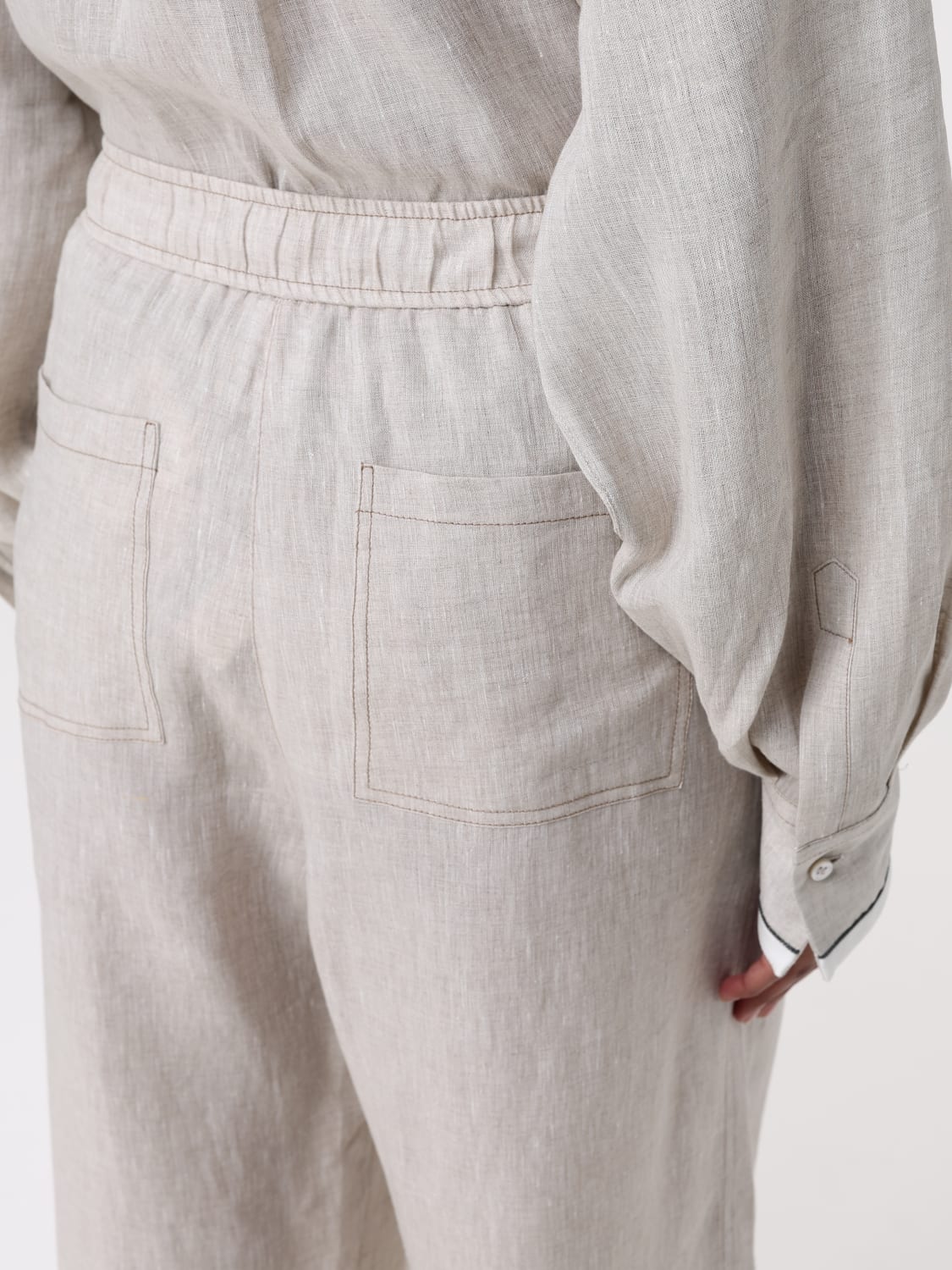 パンツ BRUNELLO CUCINELLI Woman Pants Beige MM633HD669 C200 BRUNELLO CUCINELLI: Pants woman - Beige | Brunello Cucinelli
